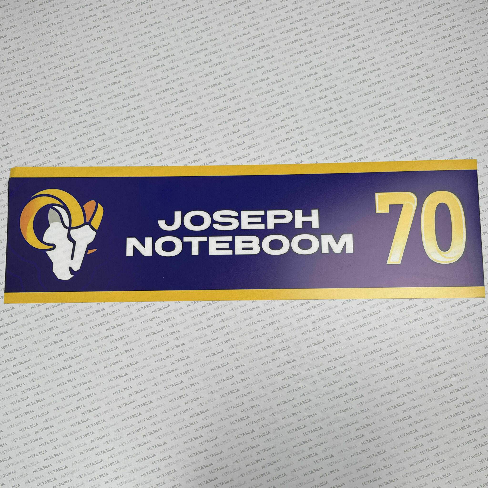 #70 Joseph Noteboom Team-Issued Locker Nameplate