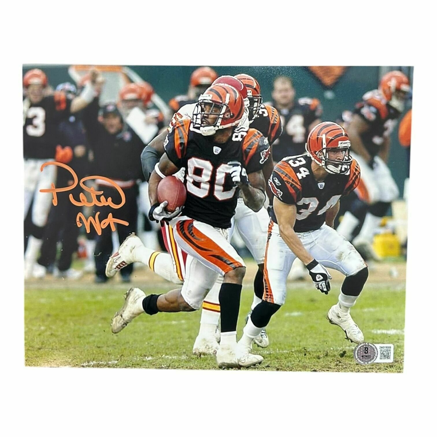 Peter Warrick Autographed Cincinnati Bengals 8x10 Photo - Beckett QR