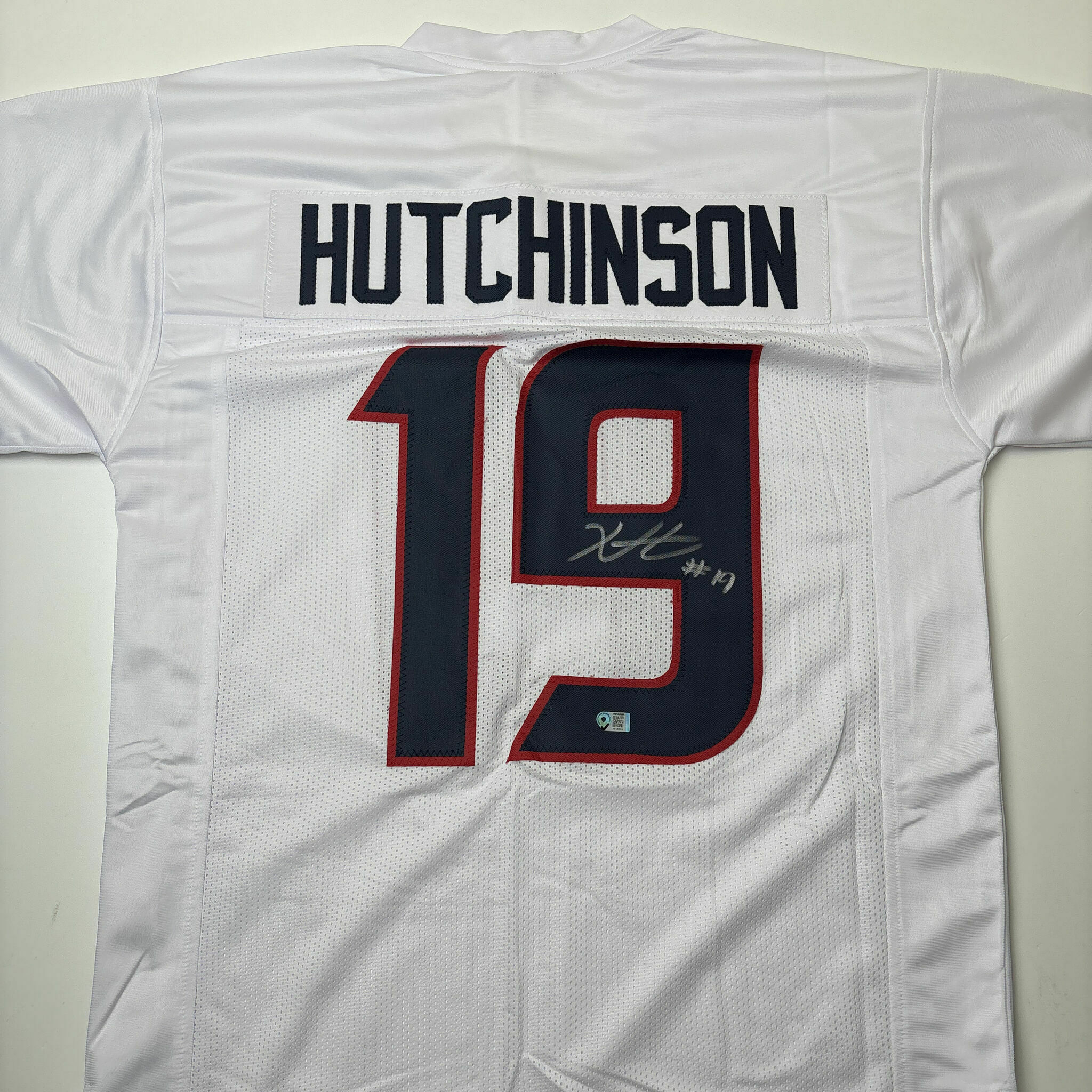 Hutchinson Signed White Custom Jersey