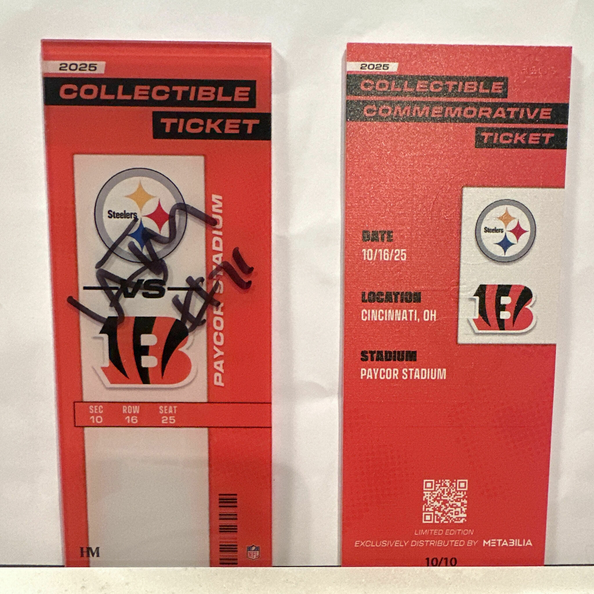 Amarius Mims Signed Commemorative Ticket - Wk7 vs Steelers