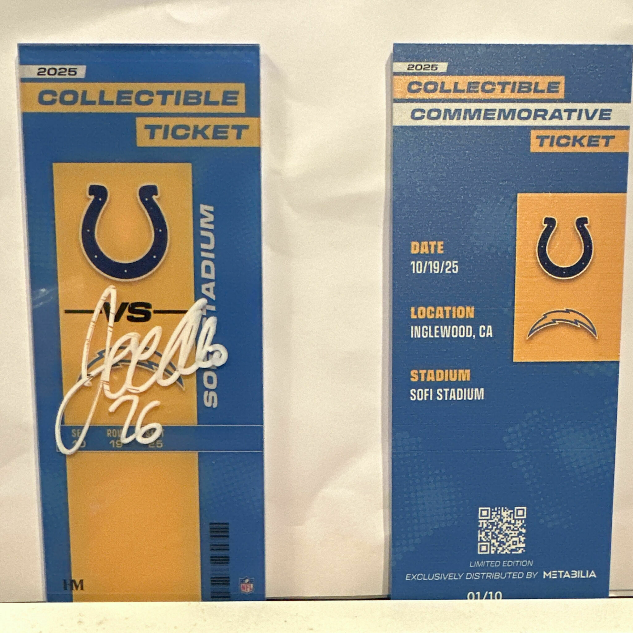 Joe Alt Signed Commemorative Ticket - Wk7 vs Colts