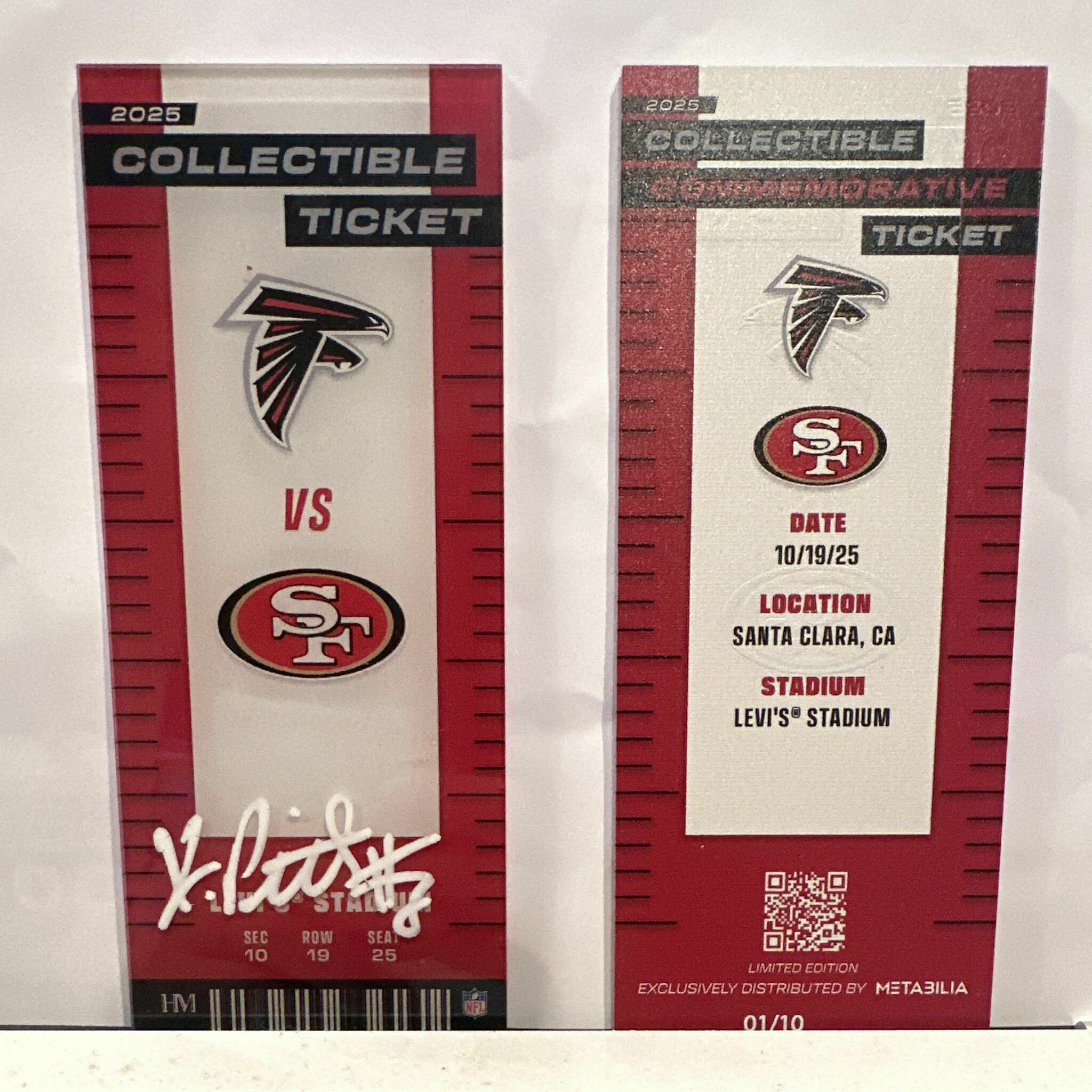 Kyle Pitts Signed Commemorative Ticket - Wk7 vs 49ers