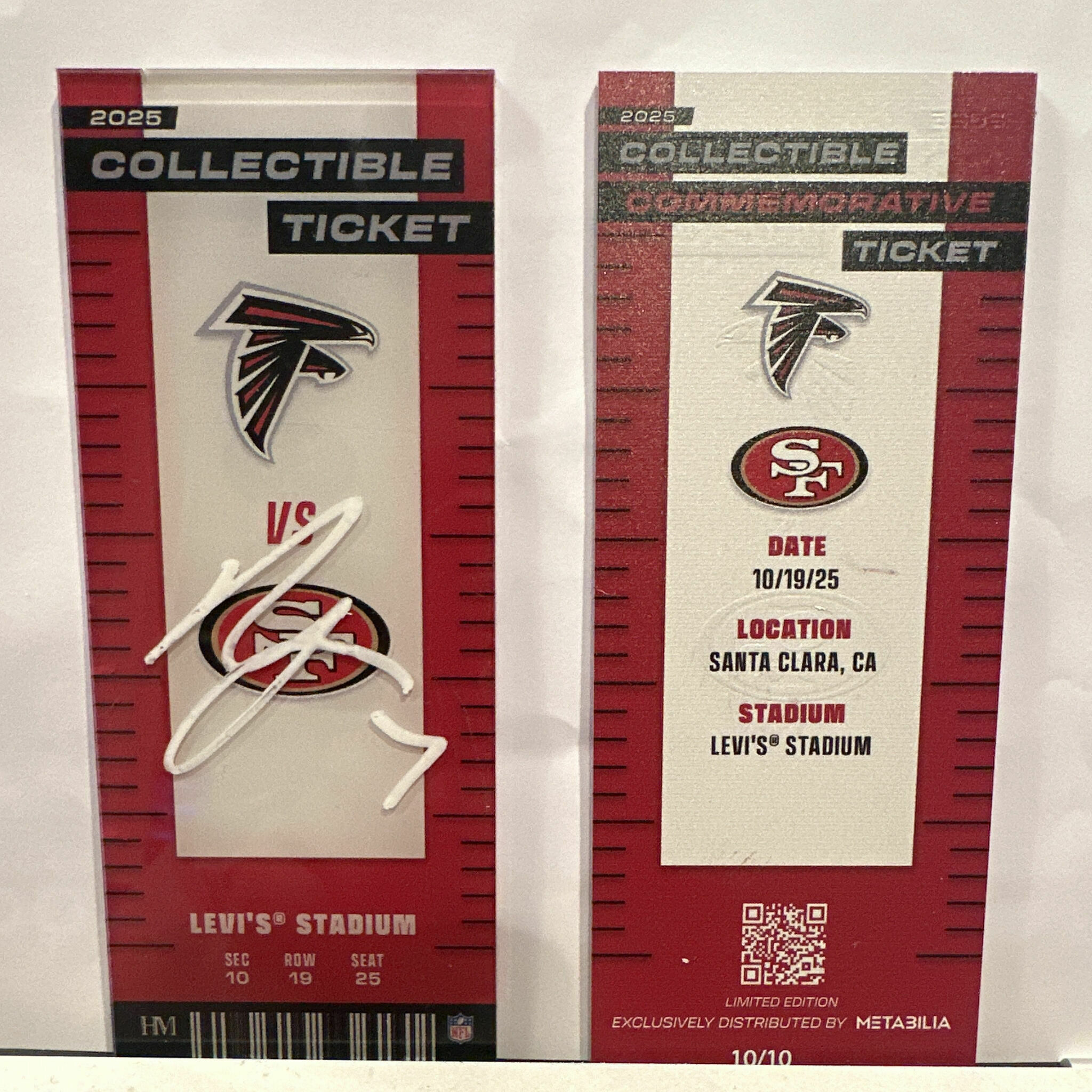 Bijan Robinson Signed Commemorative Ticket - Wk7 vs 49ers