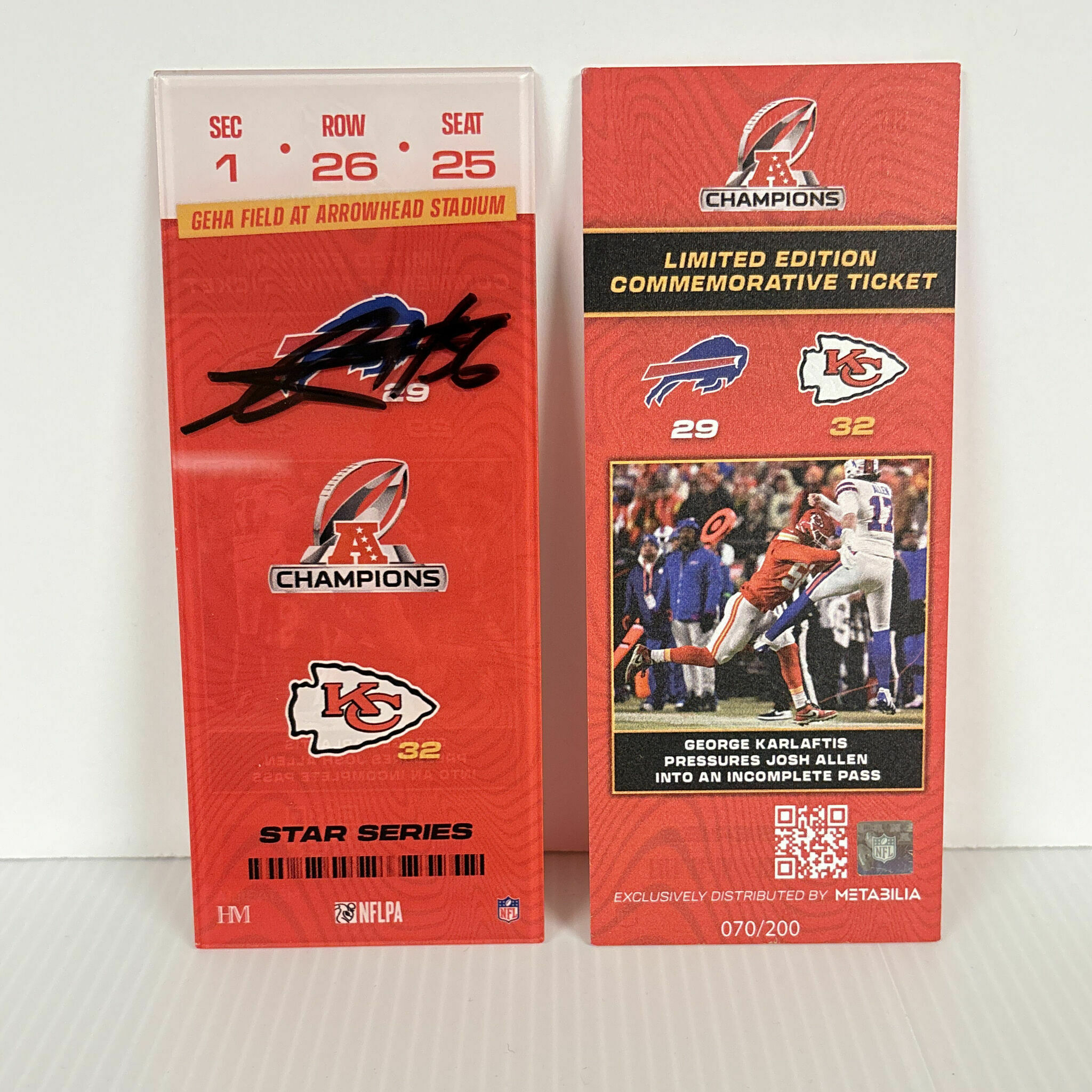 George Karlaftis Signed AFC Champions Commemorative Ticket