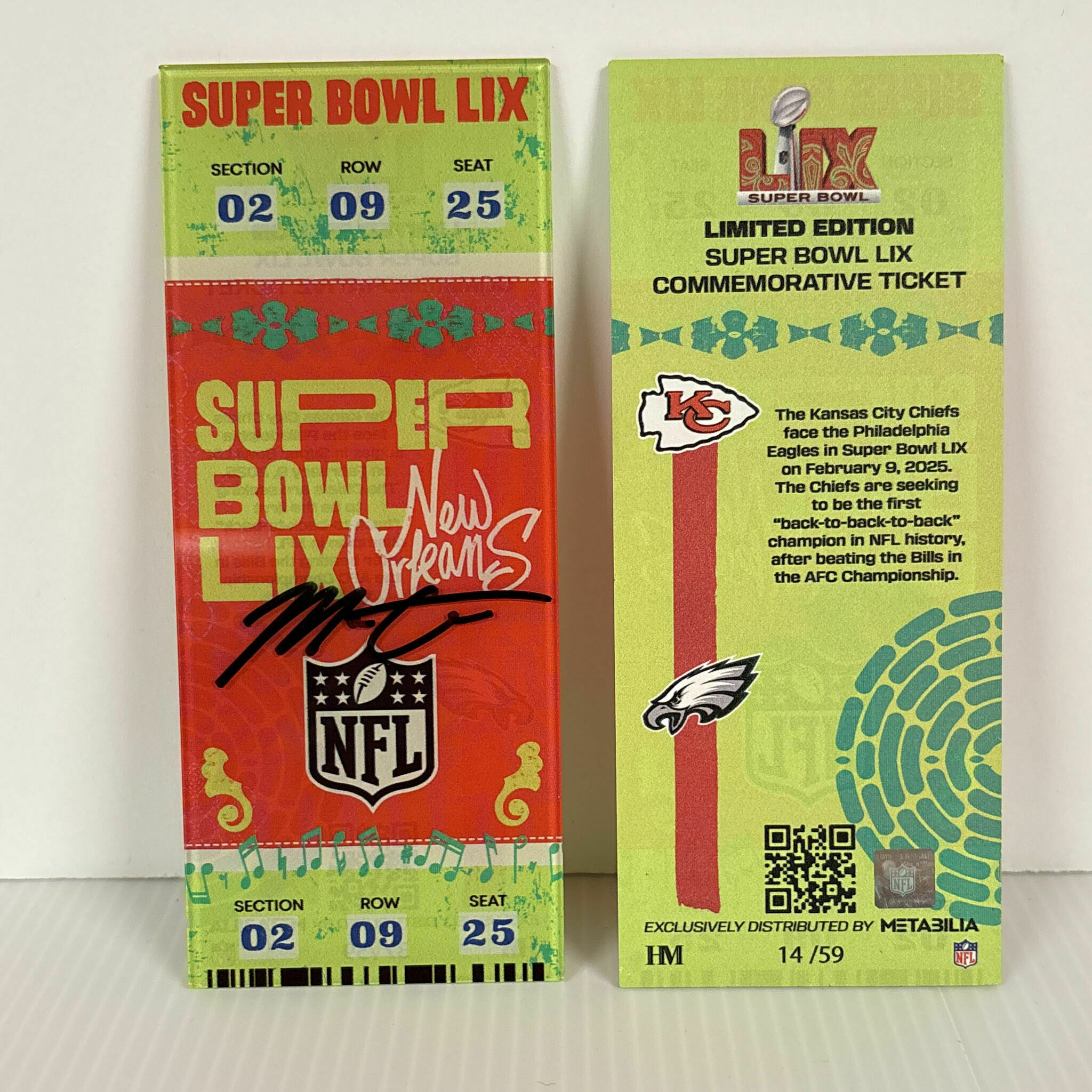 Matt Araiza Signed Super Bowl LIX Commemorative Ticket