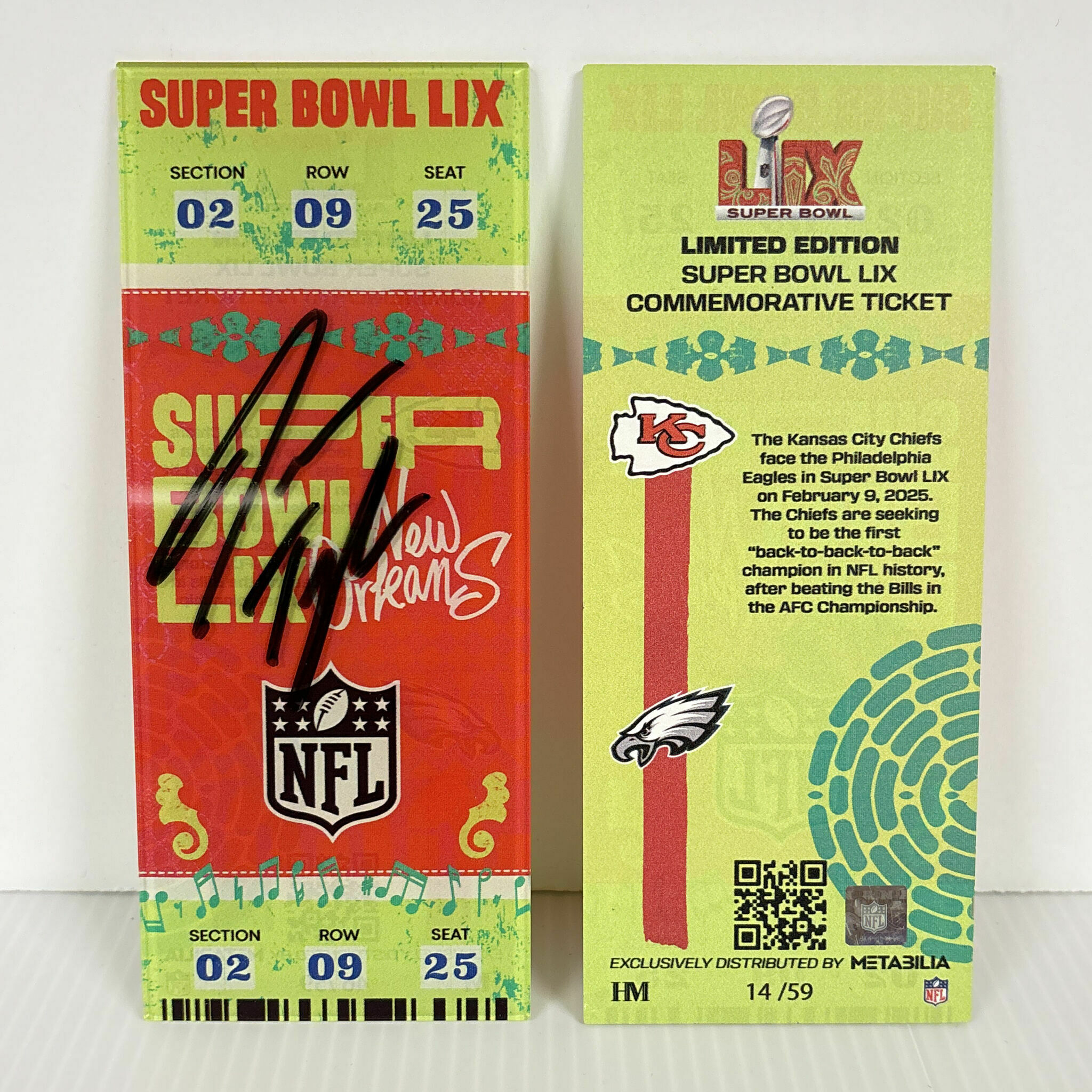 Jawaan Taylor Signed Super Bowl LIX Commemorative Ticket