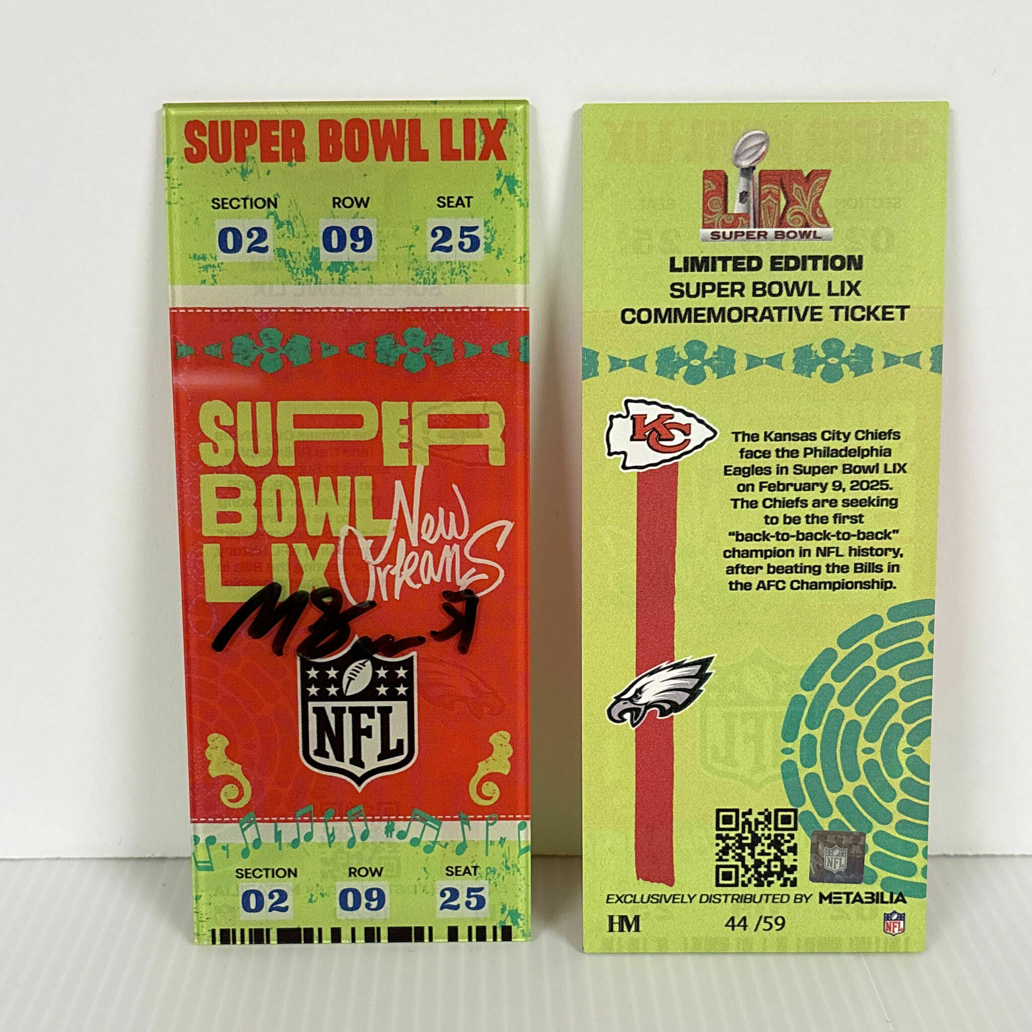Mike Danna Signed Super Bowl LIX Commemorative Ticket