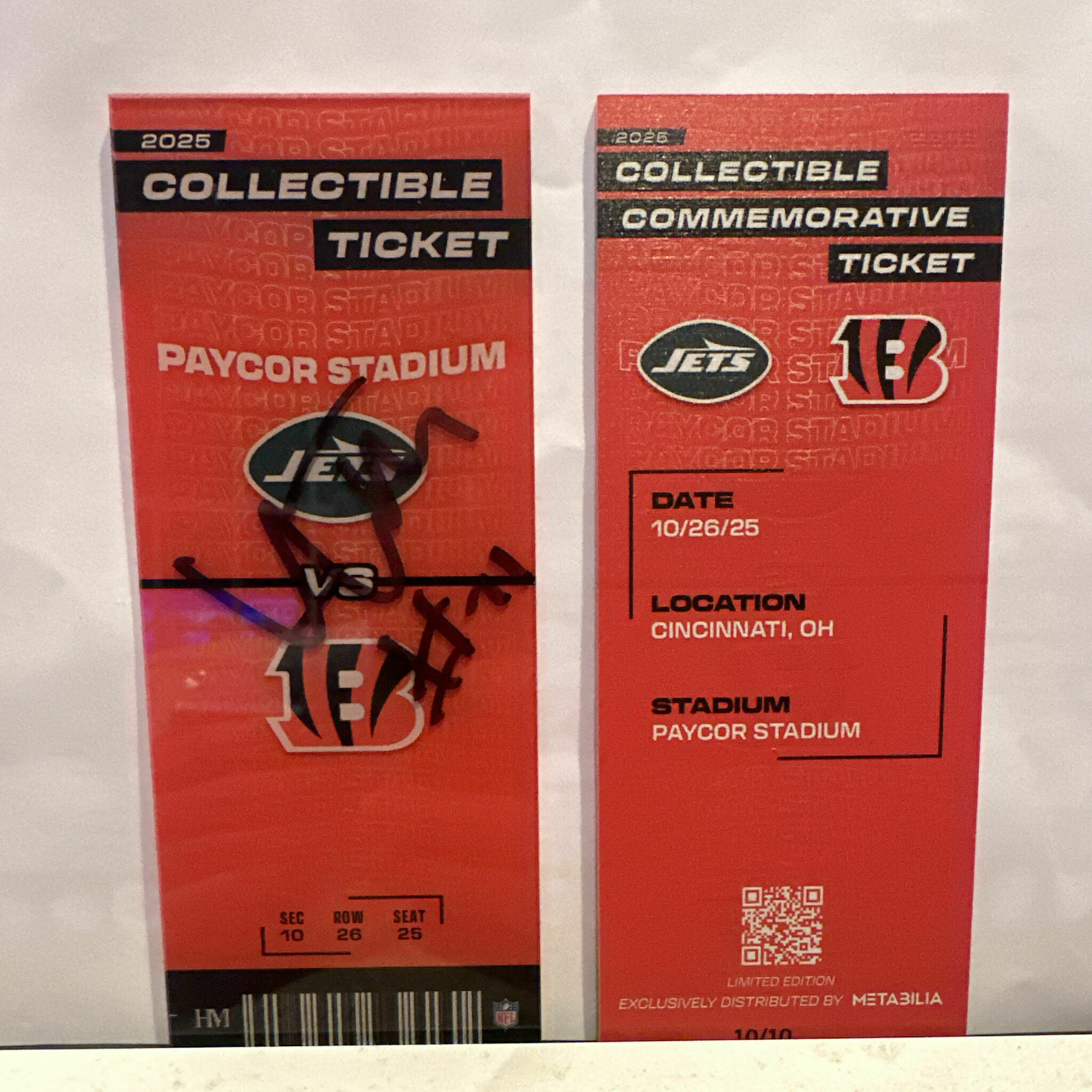 Amarius Mims Signed Commemorative Ticket - Wk8 vs Jets