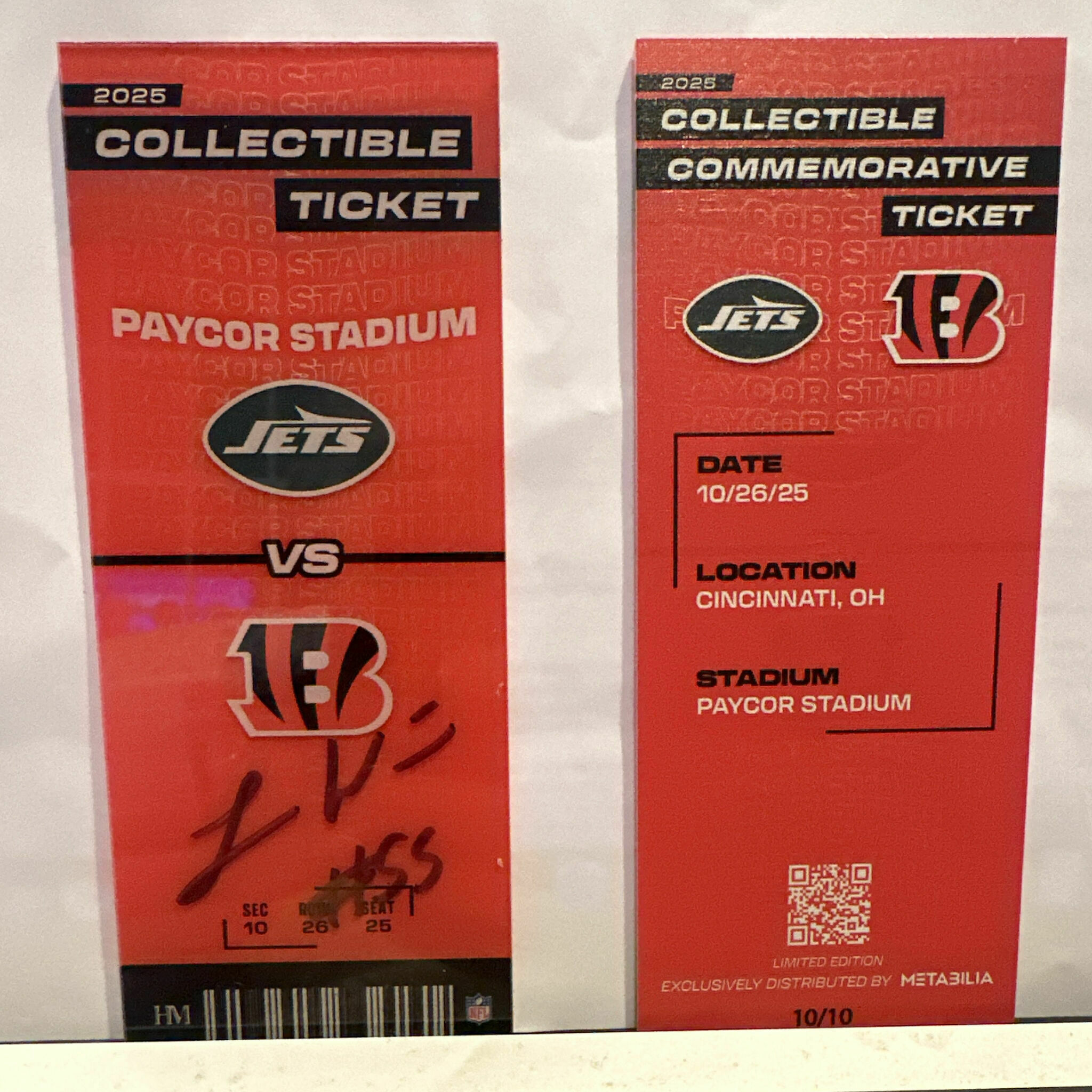 Logan Wilson Signed Commemorative Ticket - Wk8 vs Jets