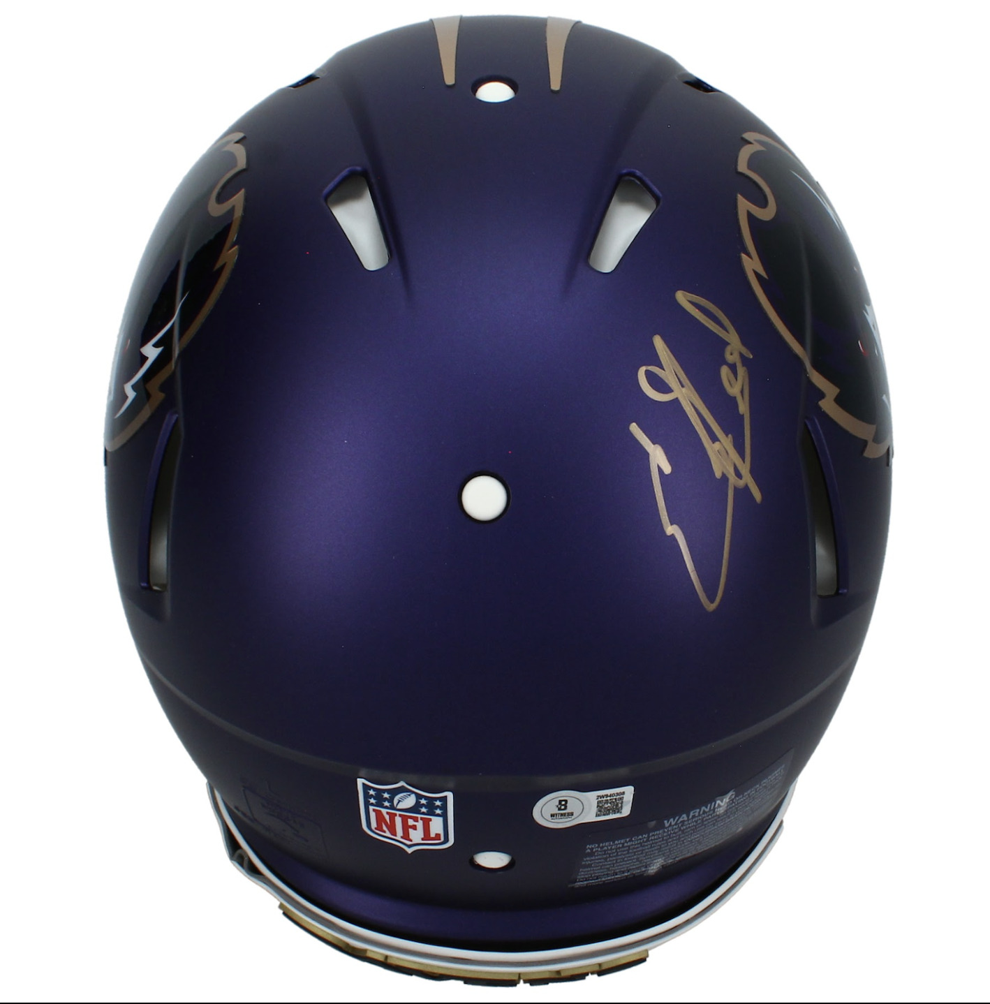 Ed Reed Autographed Baltimore Ravens Purple 2024 Alternate Speed Authentic Helmet with Visor & 3D Bumpers