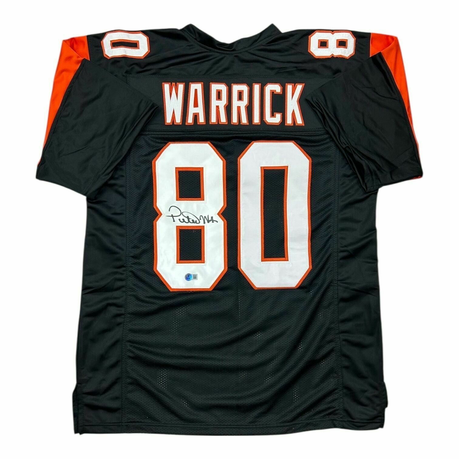 Peter Warrick Autographed Cincinnati Bengals Black Custom Jersey - Beckett