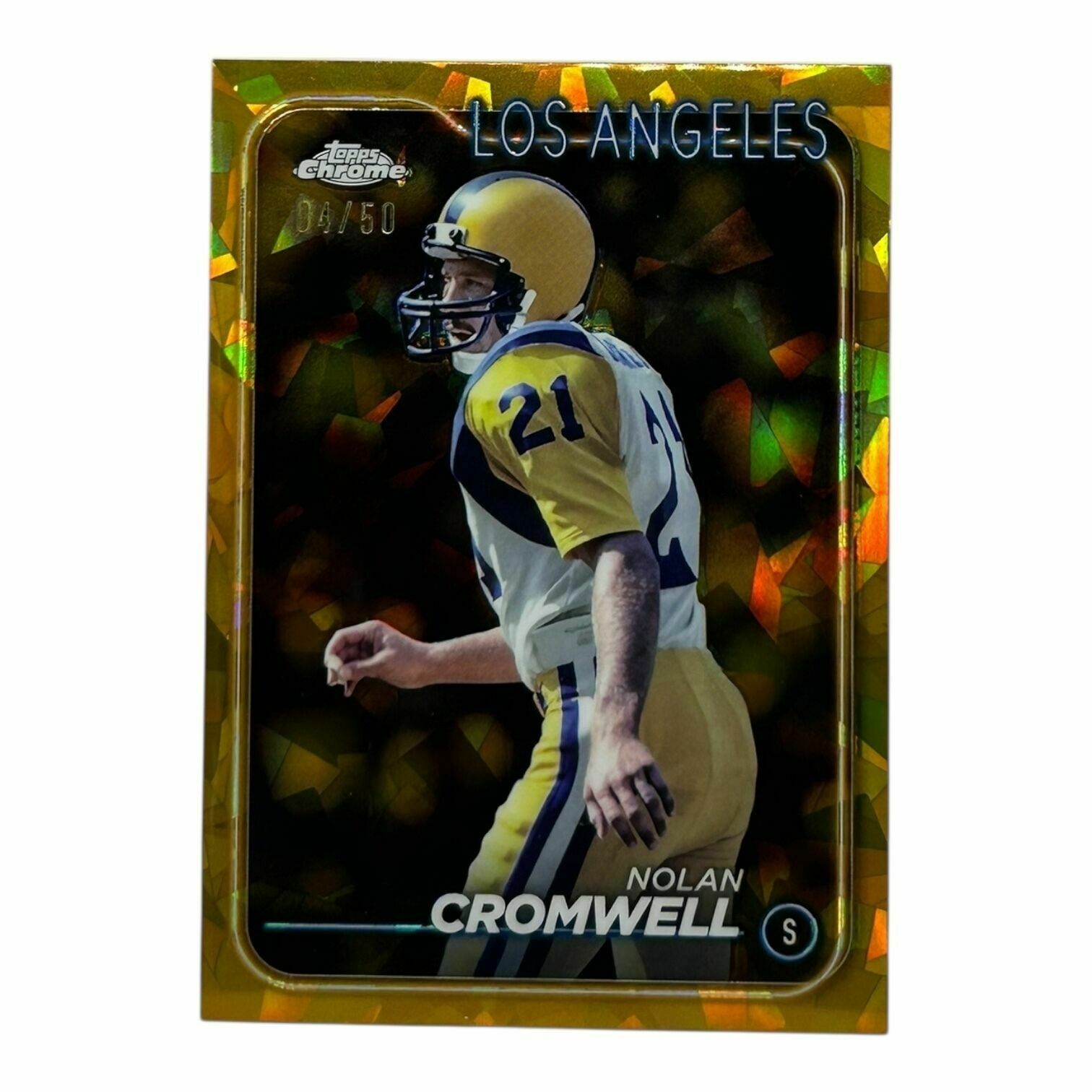 Nolan Cromwell 2024 Topps Chrome Football Gold Cracked Ice /50 Trading Card