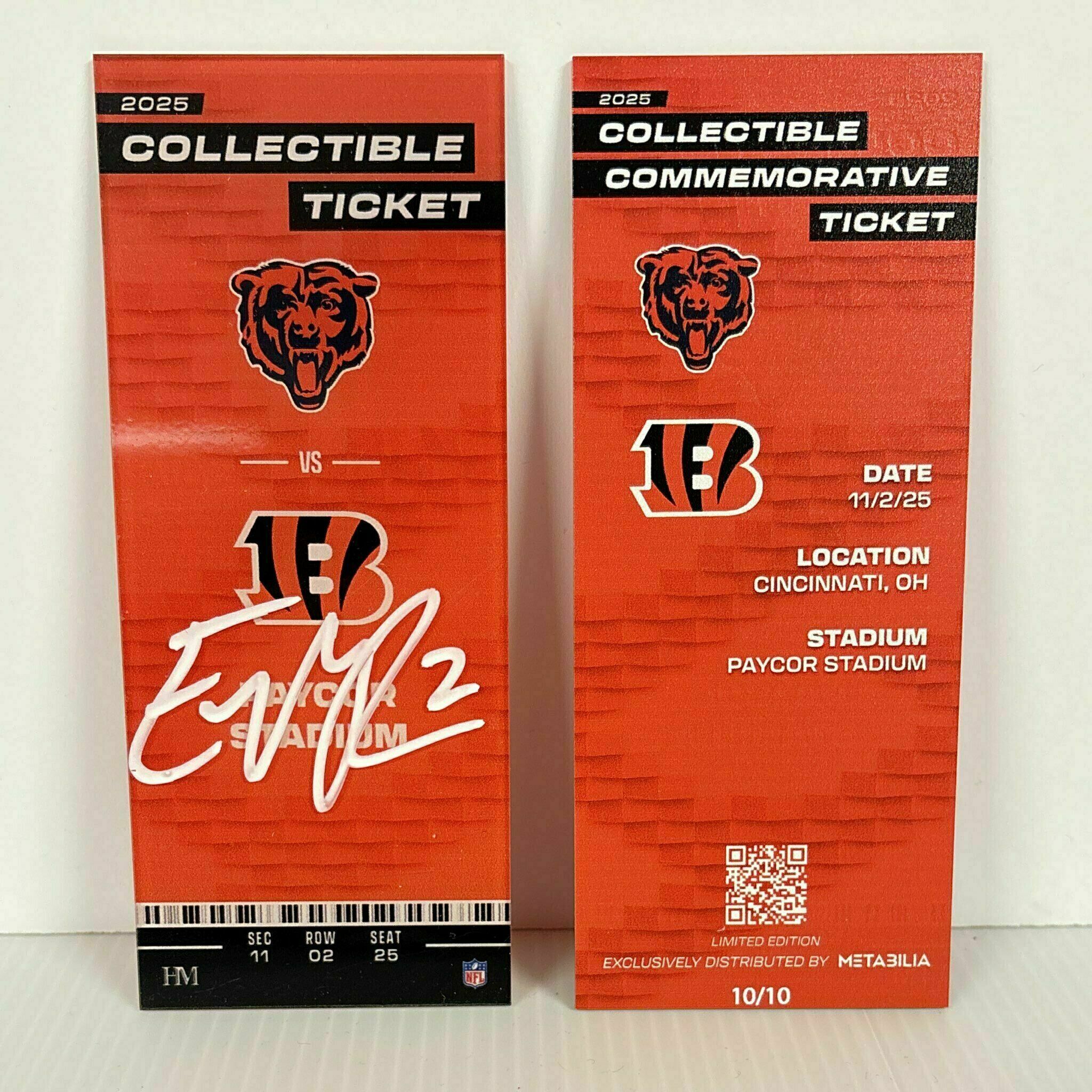 X/10 Evan McPherson Signed Commemorative Ticket - Wk9 vs Bears