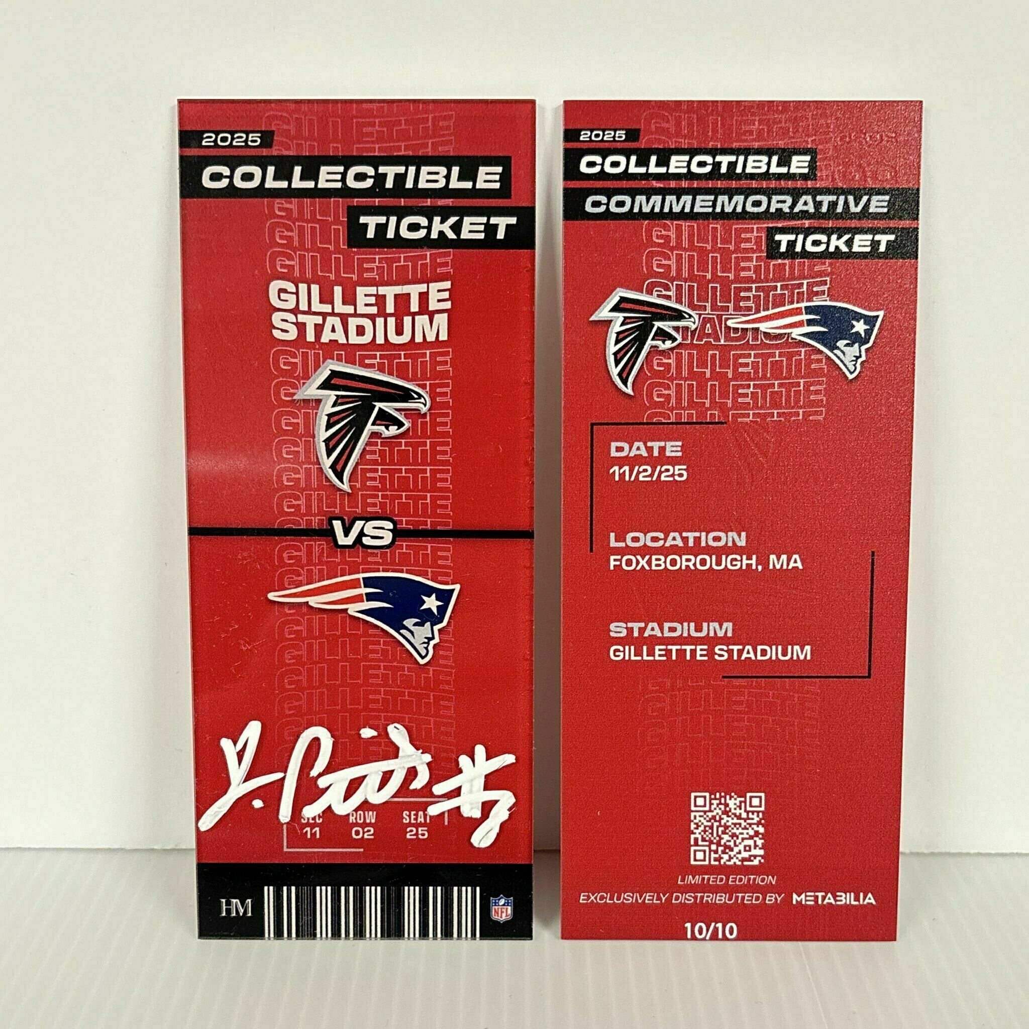 X/10 Kyle Pitts Signed Commemorative Ticket - Wk9 vs Patriots