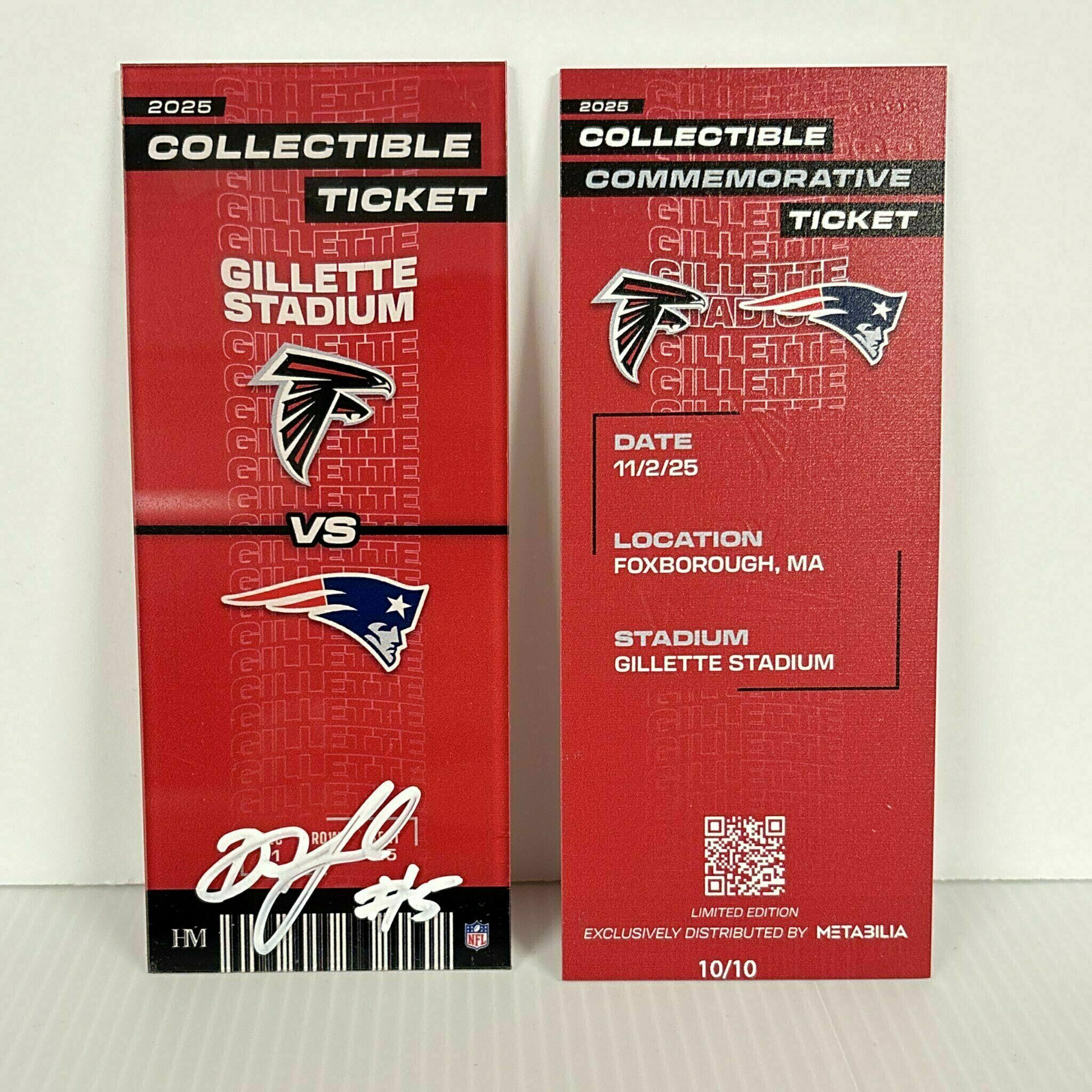 X/10 Drake London Signed Commemorative Ticket - Wk9 vs Patriots