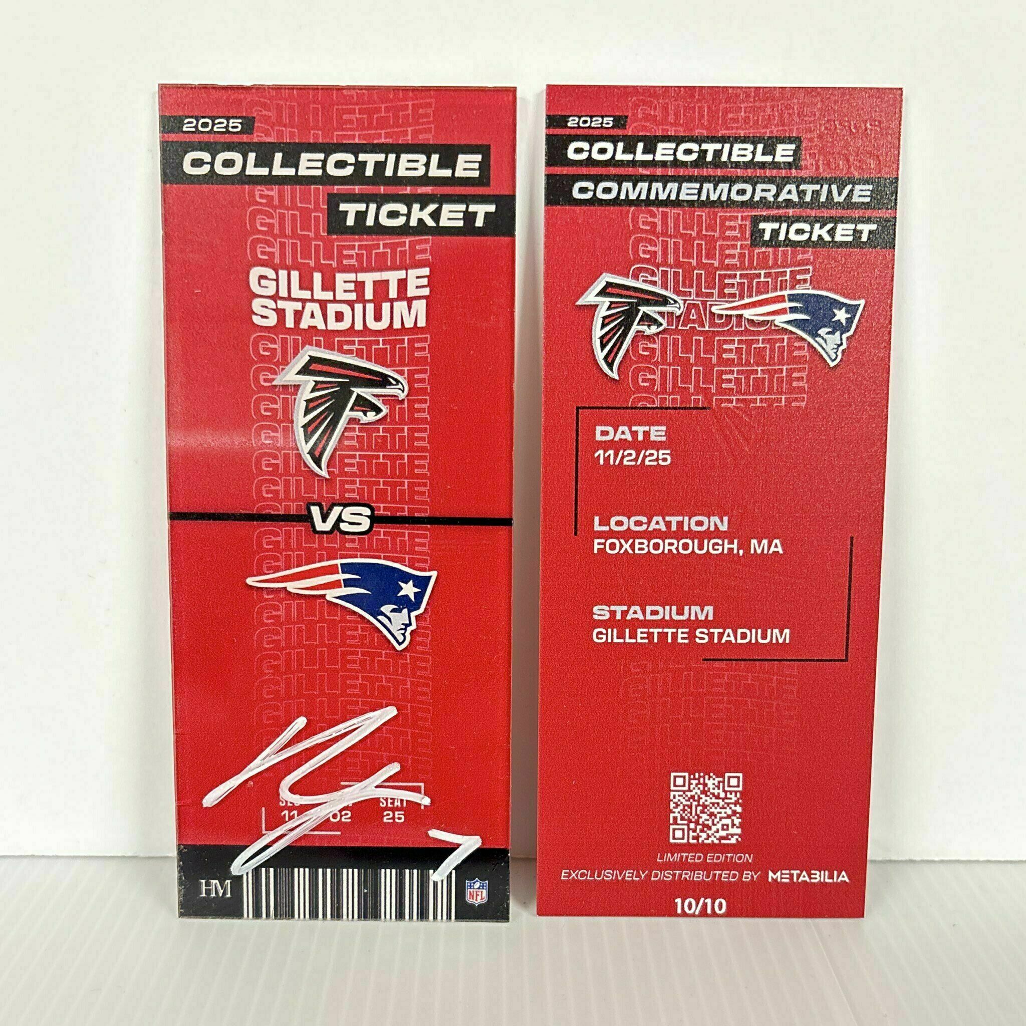 X/10 Bijan Robinson Signed Commemorative Ticket - Wk9 vs Patriots