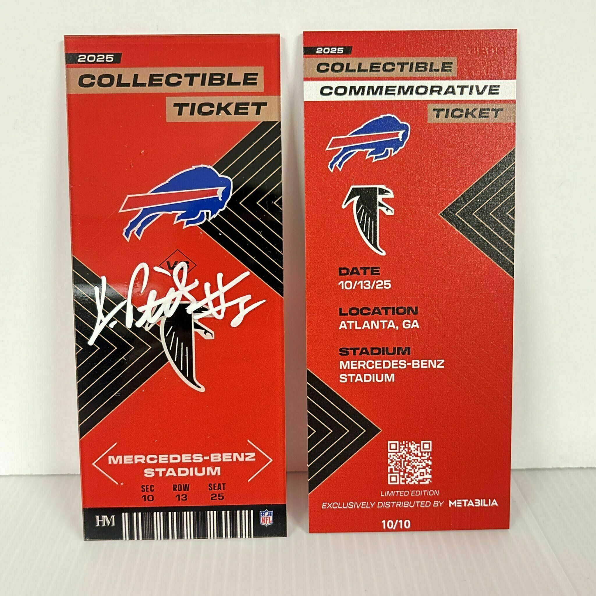 X/10 Kyle Pitta Signed Commemorative Ticket - Wk6 vs Bills