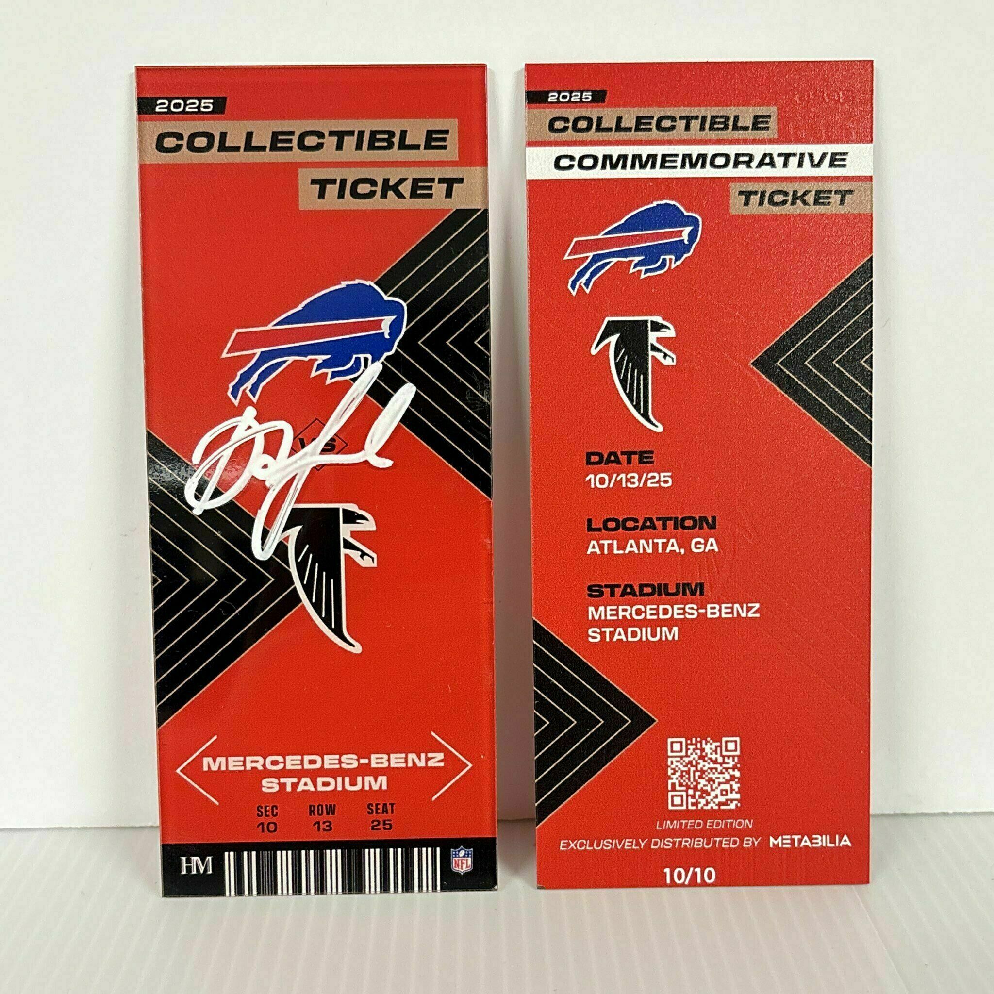 X/10 Drake London Signed Commemorative Ticket - Wk6 vs Bills