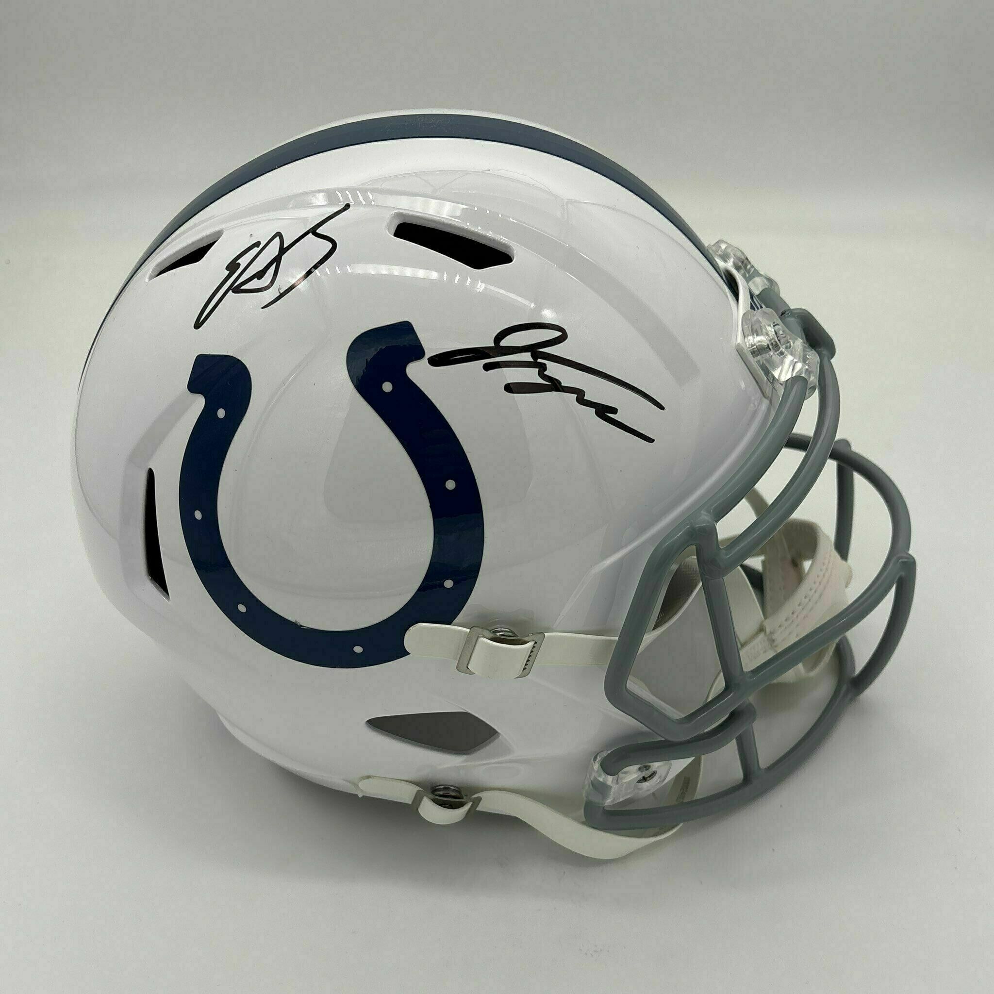 Jonathan Taylor and Edgerrin James Signed Full Size Speed Replica Helmet