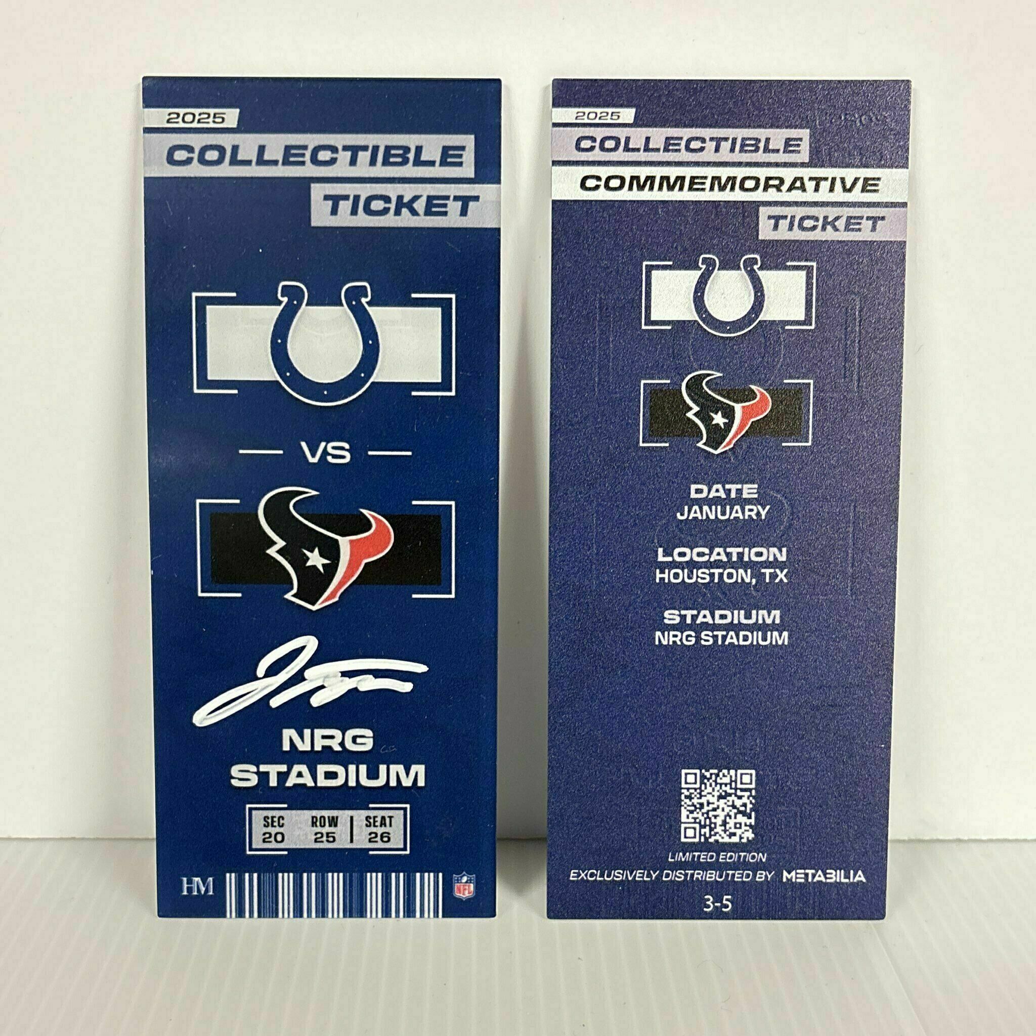 Jonathan Taylor Signed Commemorative Ticket - Wk18 vs Texans