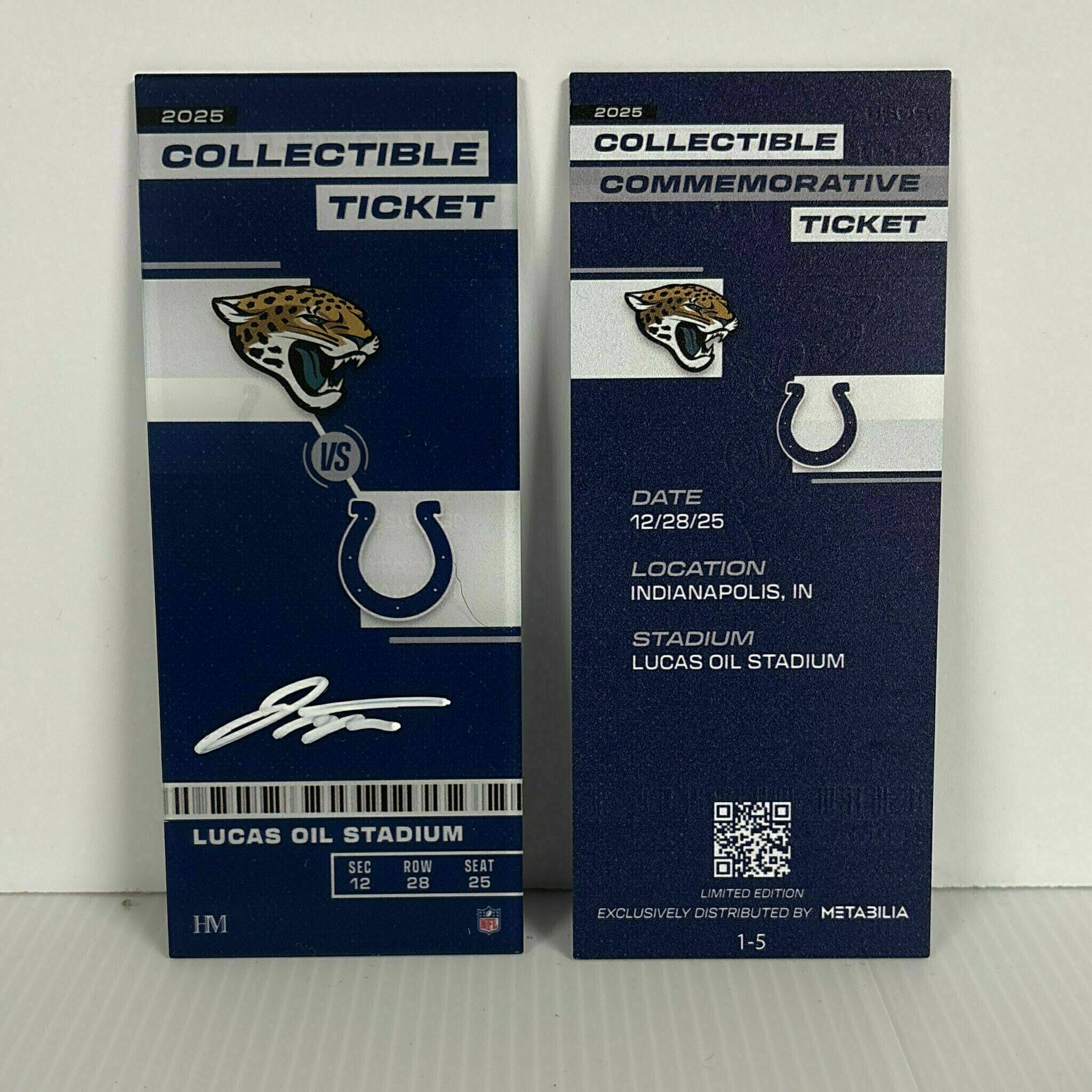Jonathan Taylor Signed Commemorative Ticket - Wk17 vs Jaguars