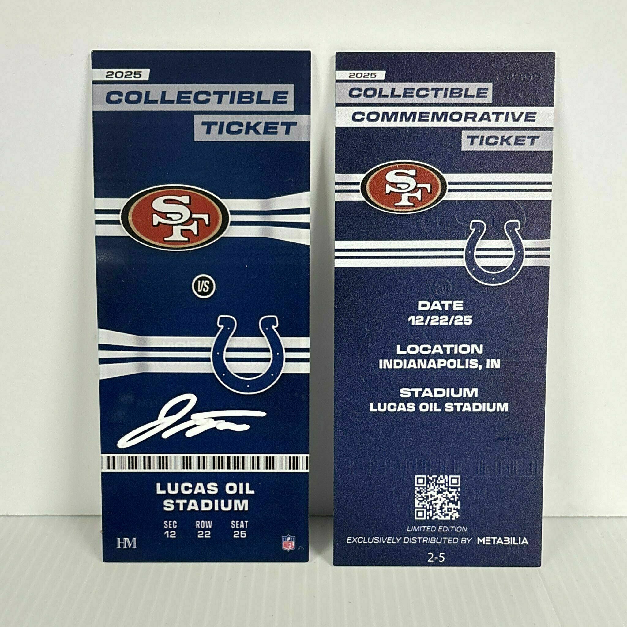 Jonathan Taylor Signed Commemorative Ticket - Wk16 vs 49ers