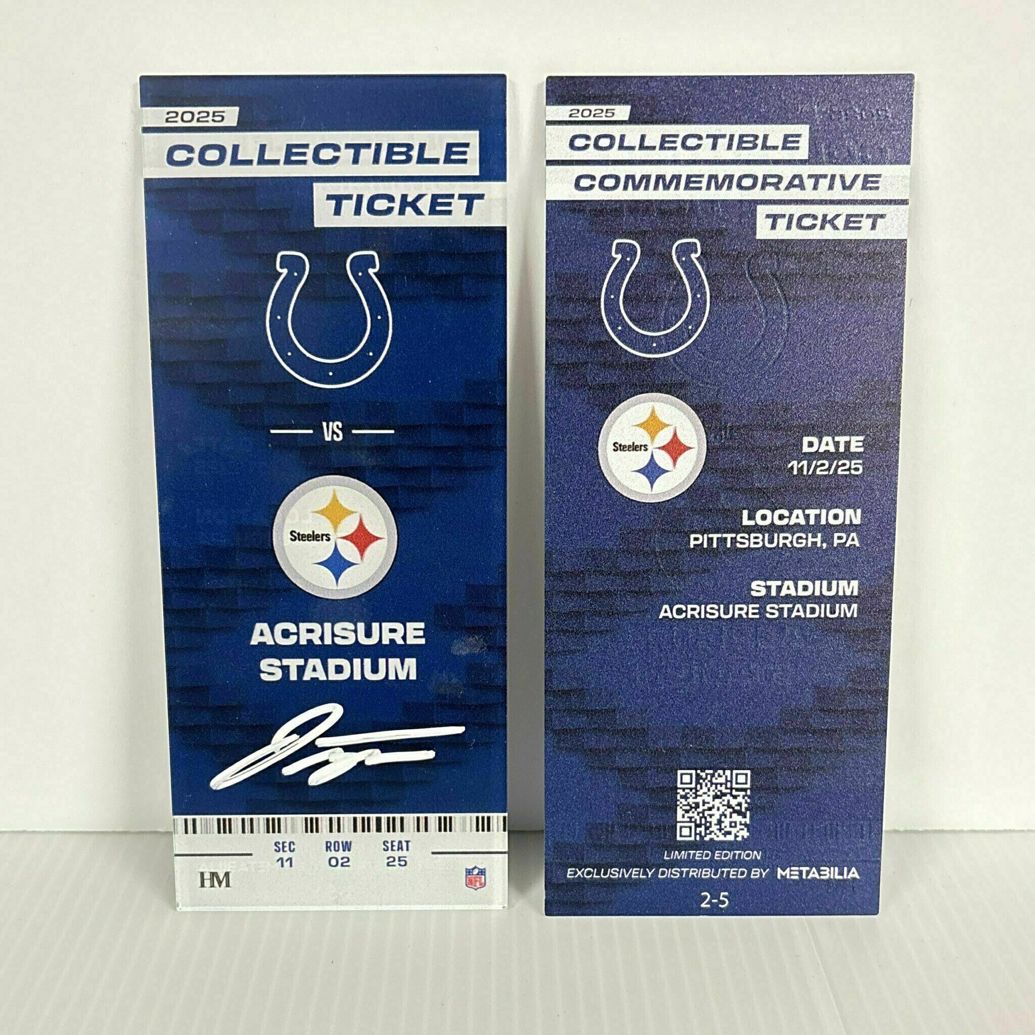 Jonathan Taylor Signed Commemorative Ticket - Wk9 vs Steelers