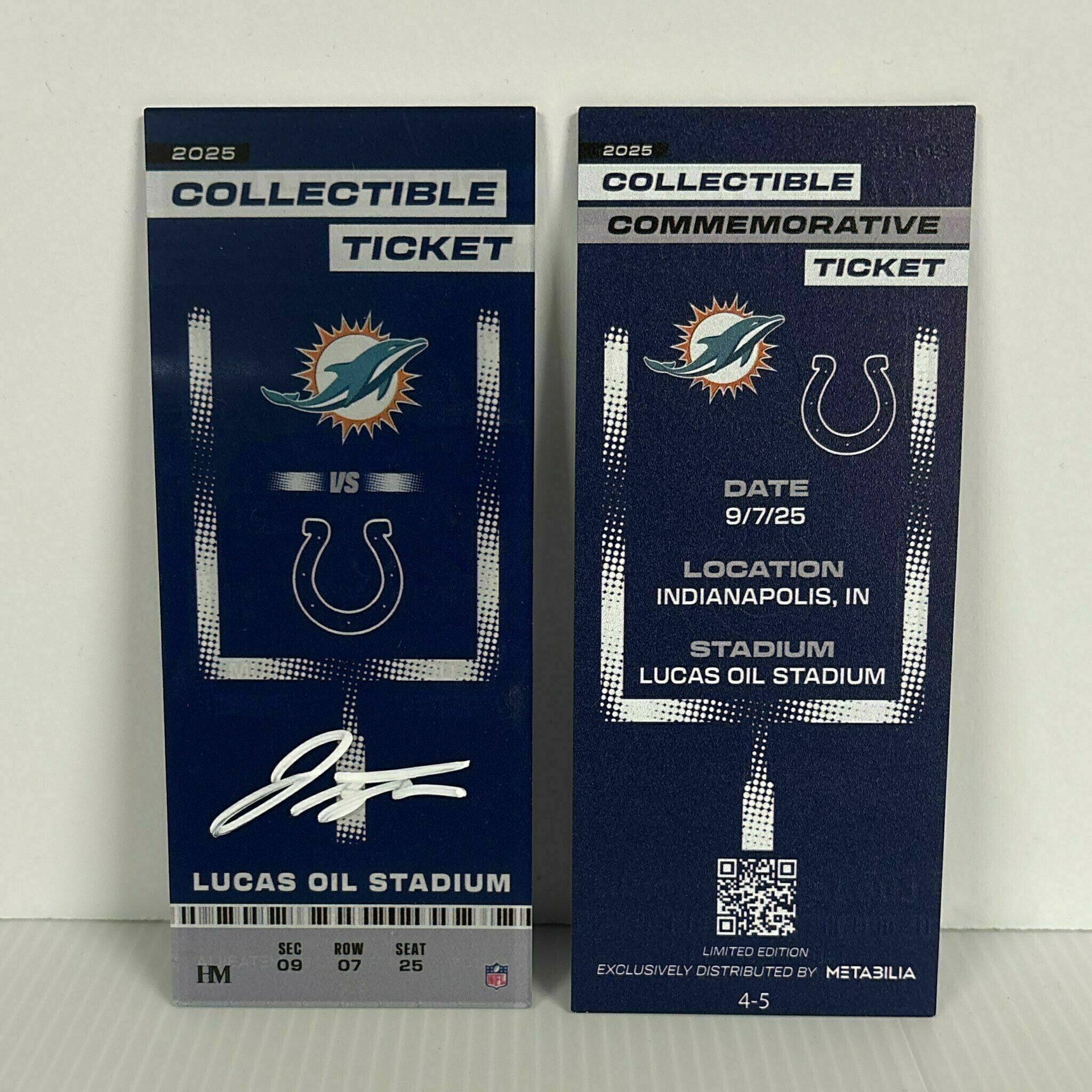 Jonathan Taylor Signed Commemorative Ticket - Wk1 vs Dolphins
