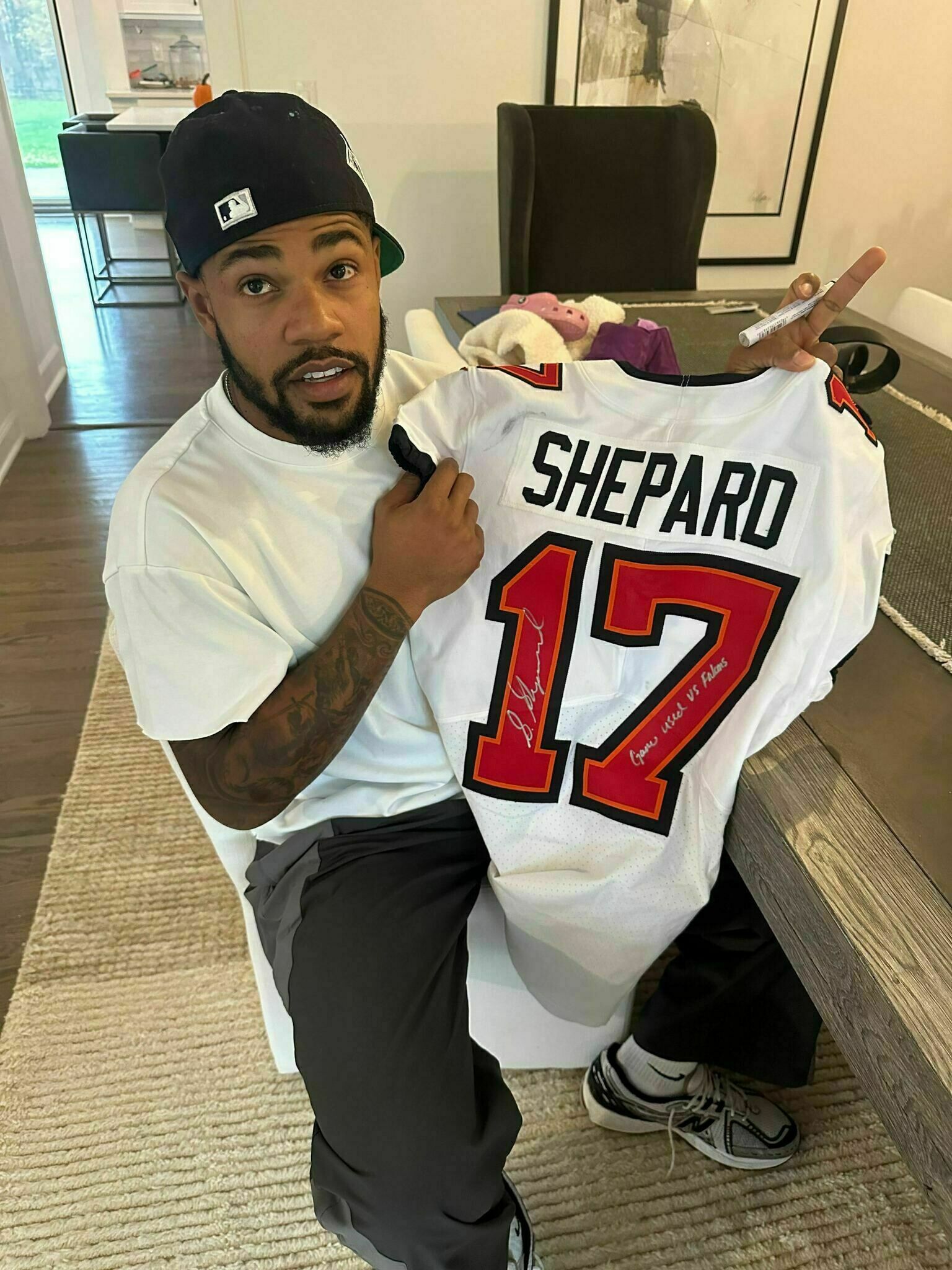 #17 Shepard Signed & Inscribed Game-Worn Jersey vs Falcons