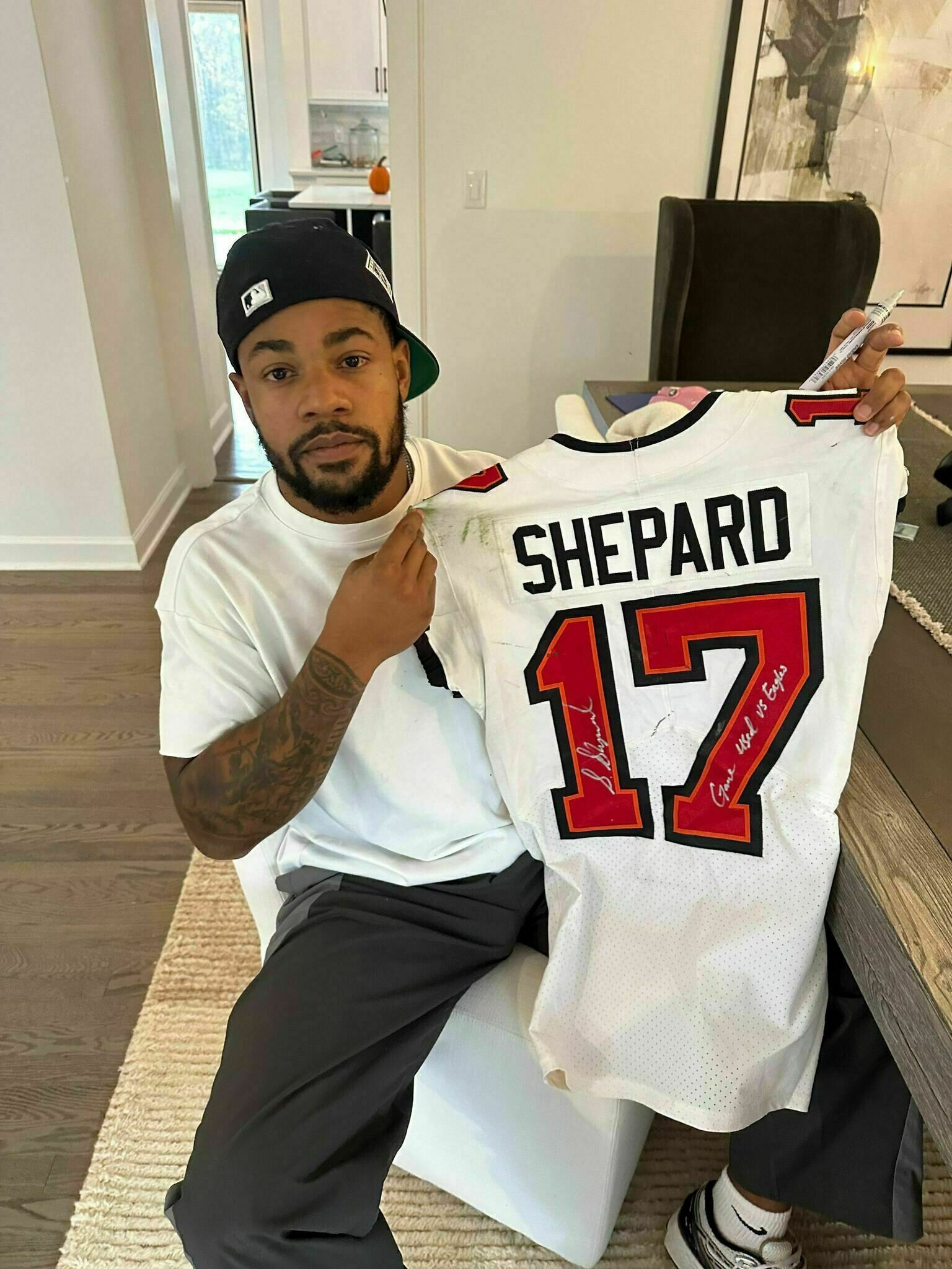 #17 Shepard Signed & Inscribed Game-Worn Jersey vs Eagles
