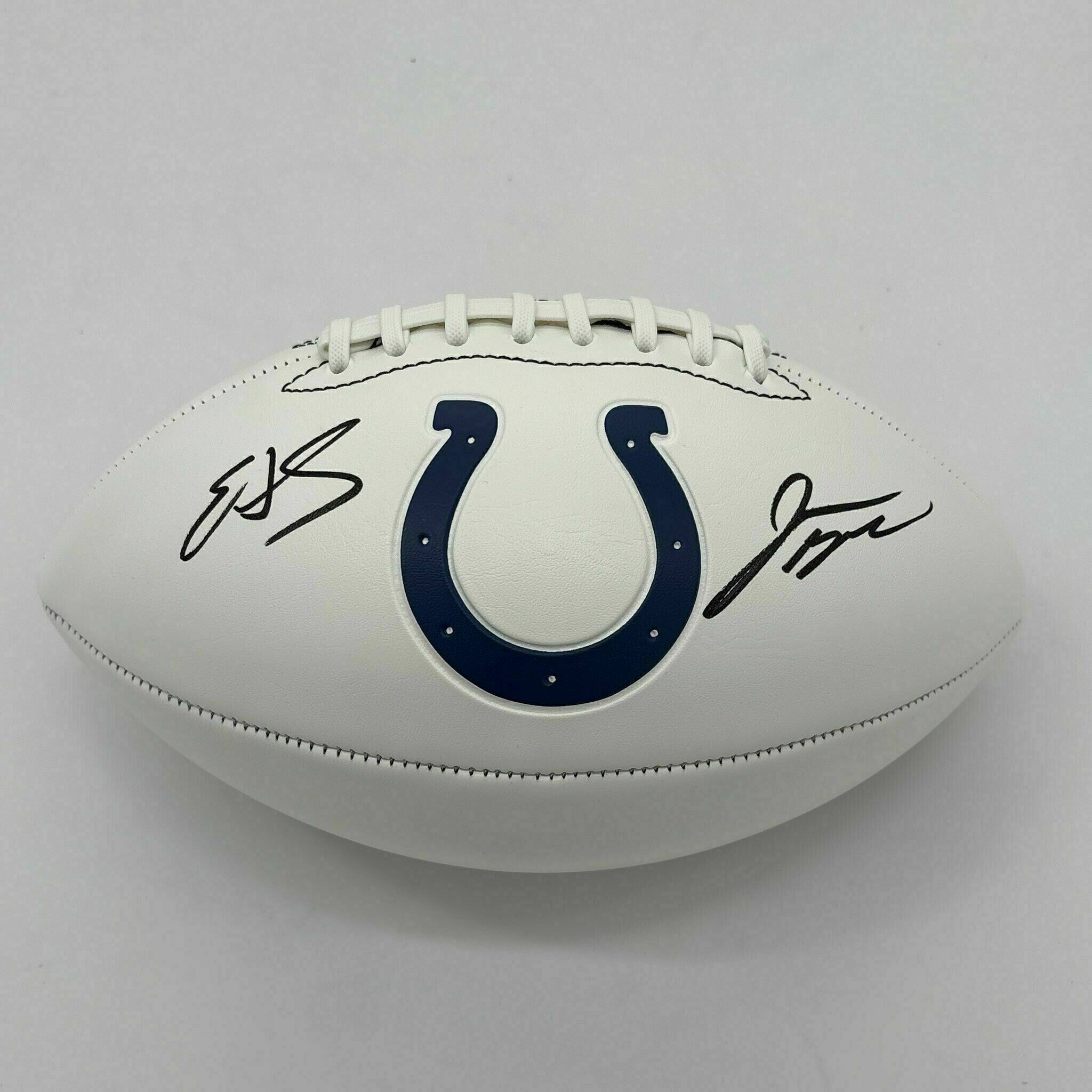 Jonathan Taylor and Edgerrin James Signed Logo Ball