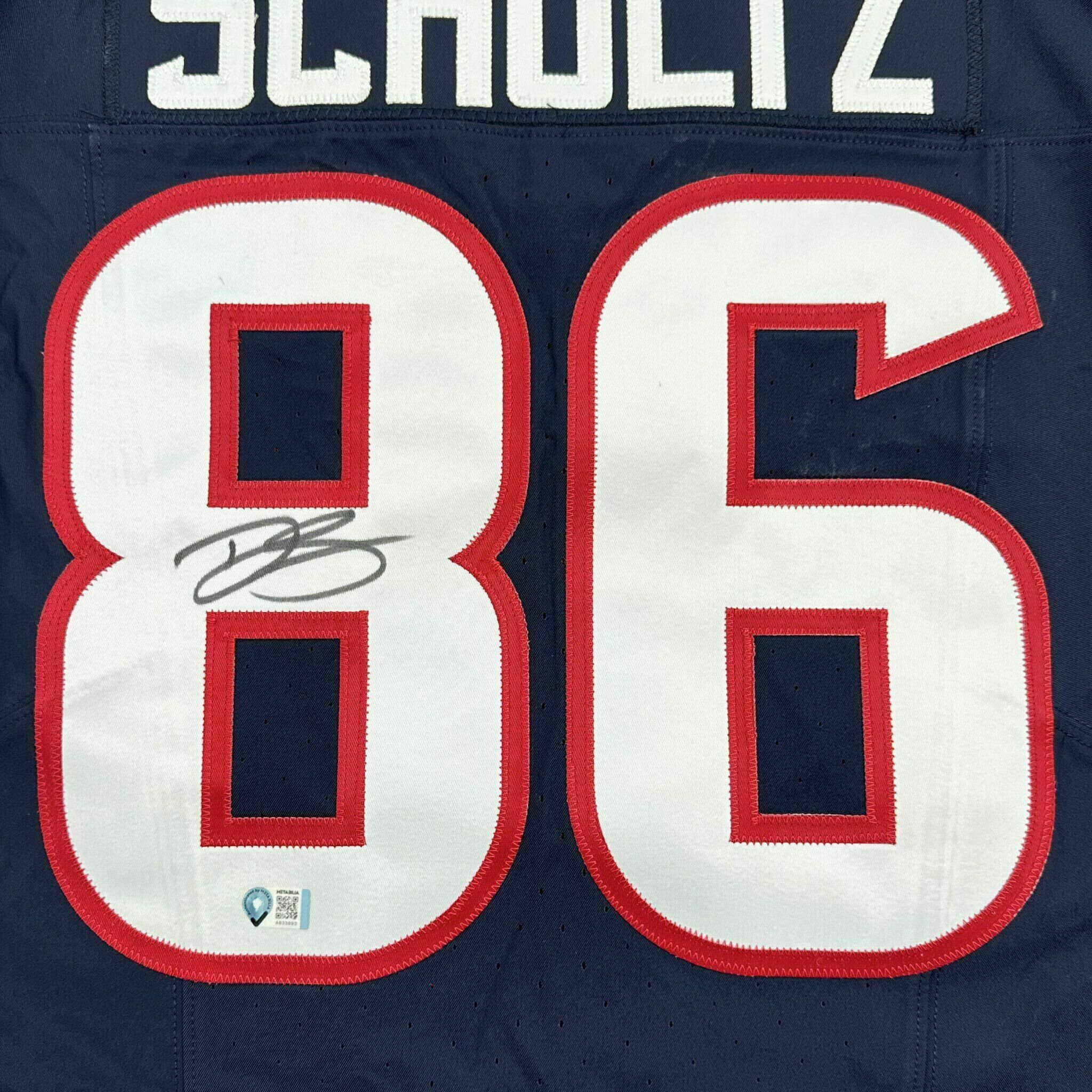 #86 Dalton Schultz Signed Navy Blue Team-Issued Jersey