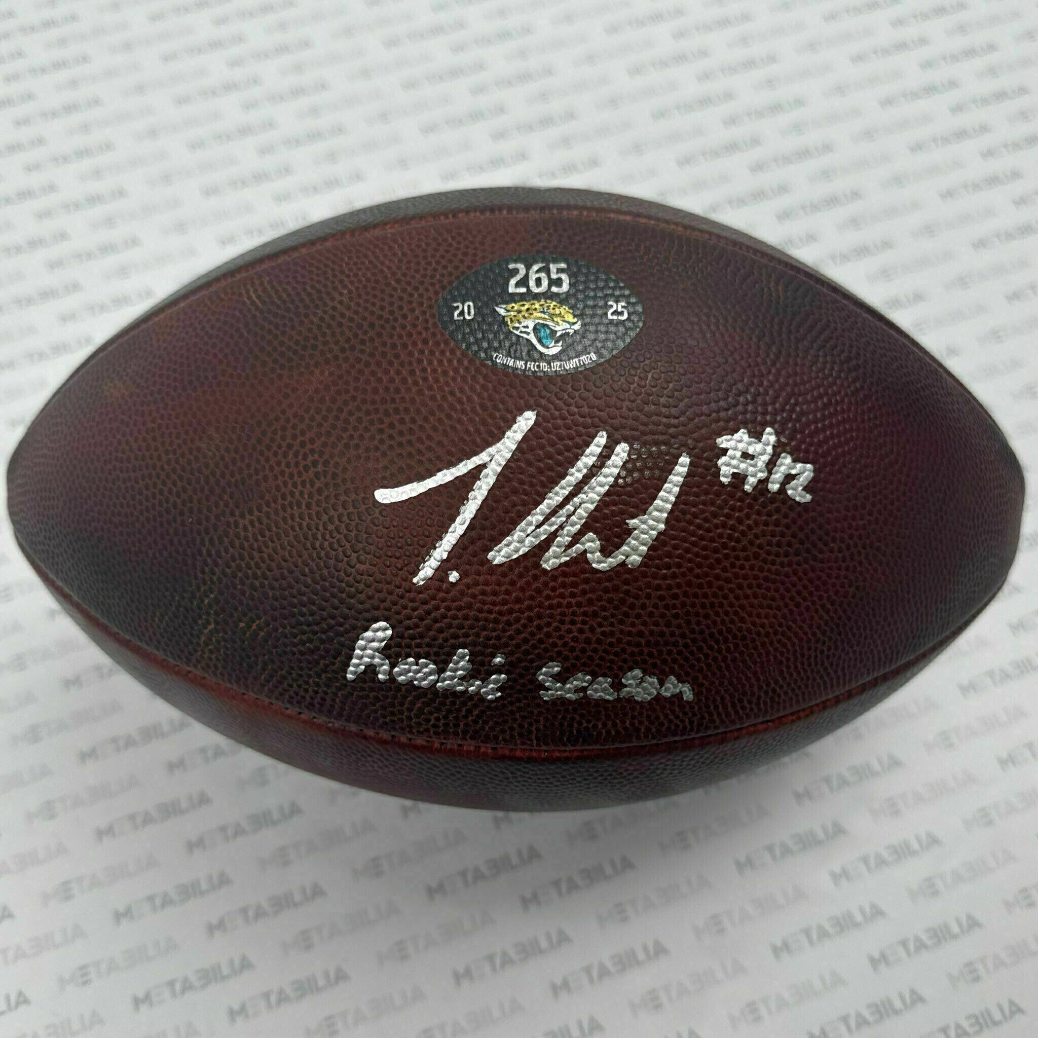#12 Travis Hunter Signed & Inscribed Game-Used Ball #265 vs. Bengals