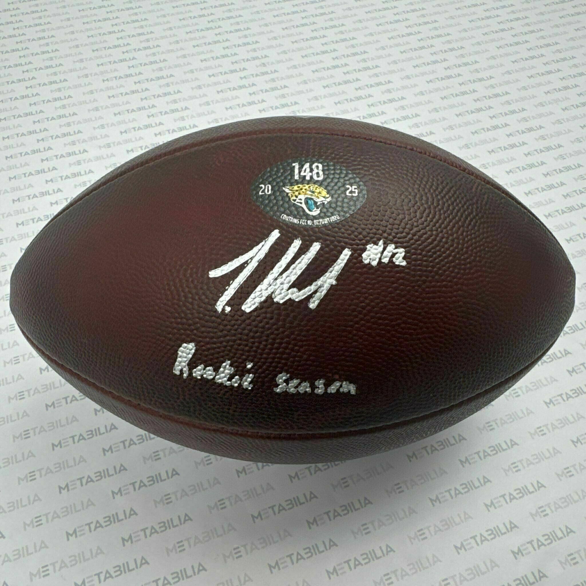 #12 Travis Hunter Signed & Inscribed Game-Used Ball #148 vs Chiefs