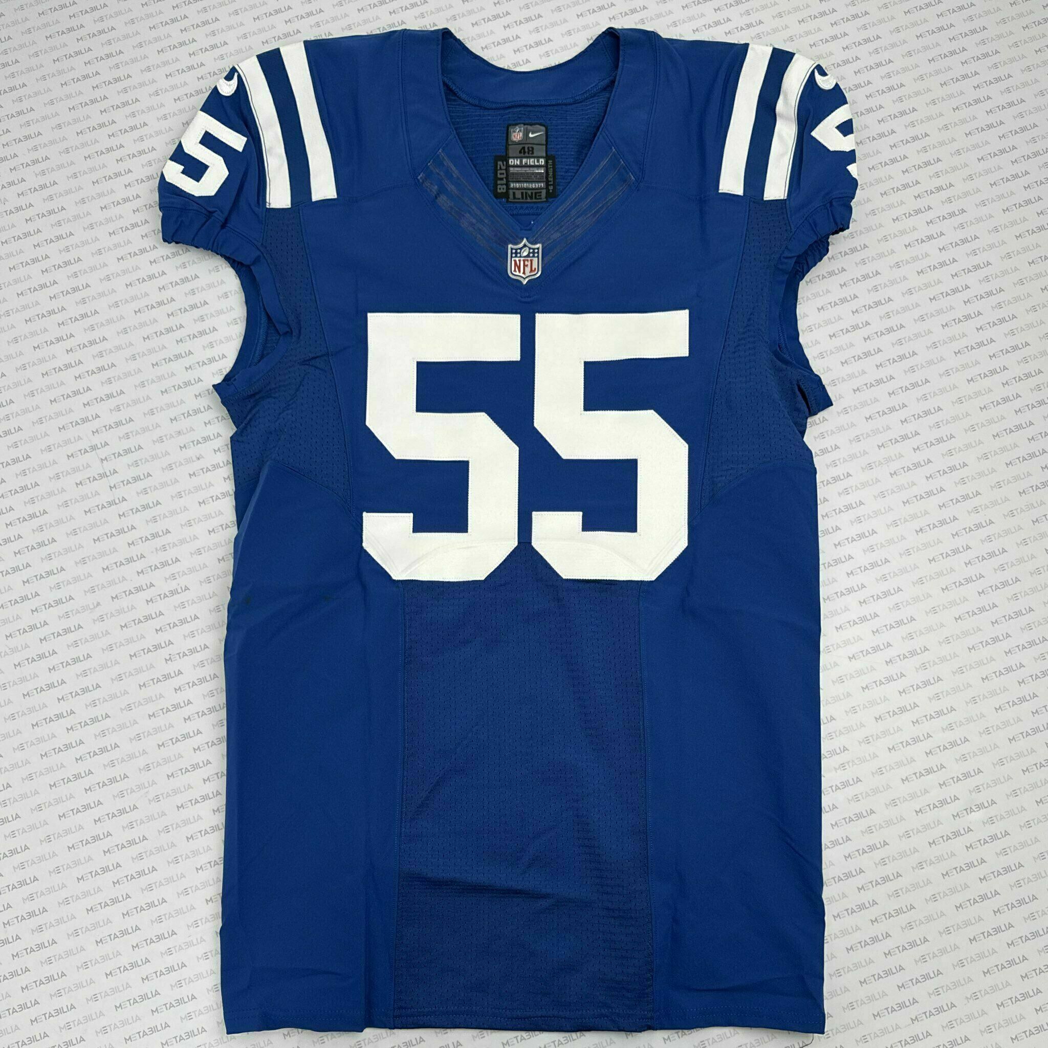 #55 Colts Team-Issued Blue Jersey