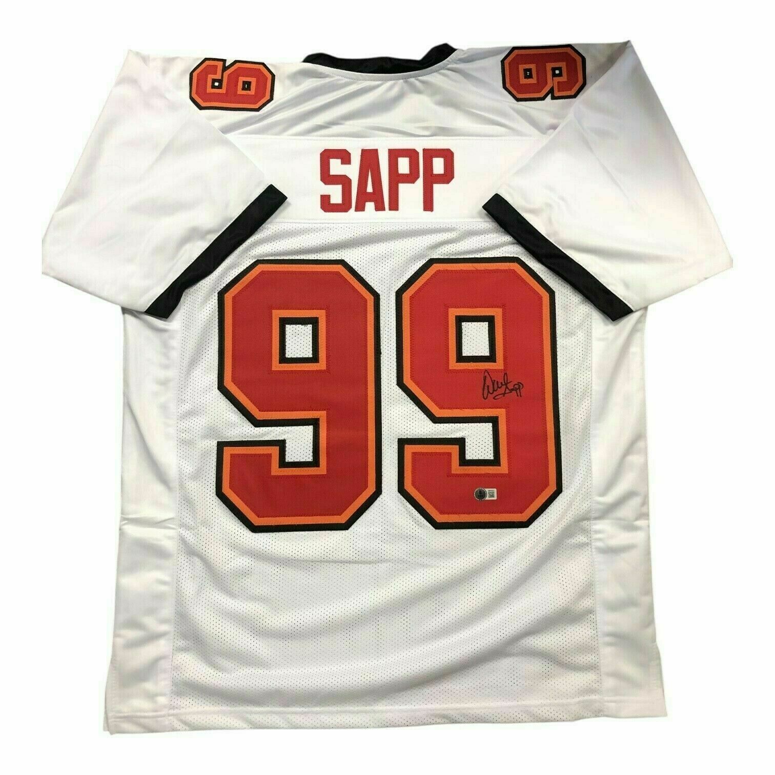 Warren Sapp Autographed White Custom Jersey - Beckett