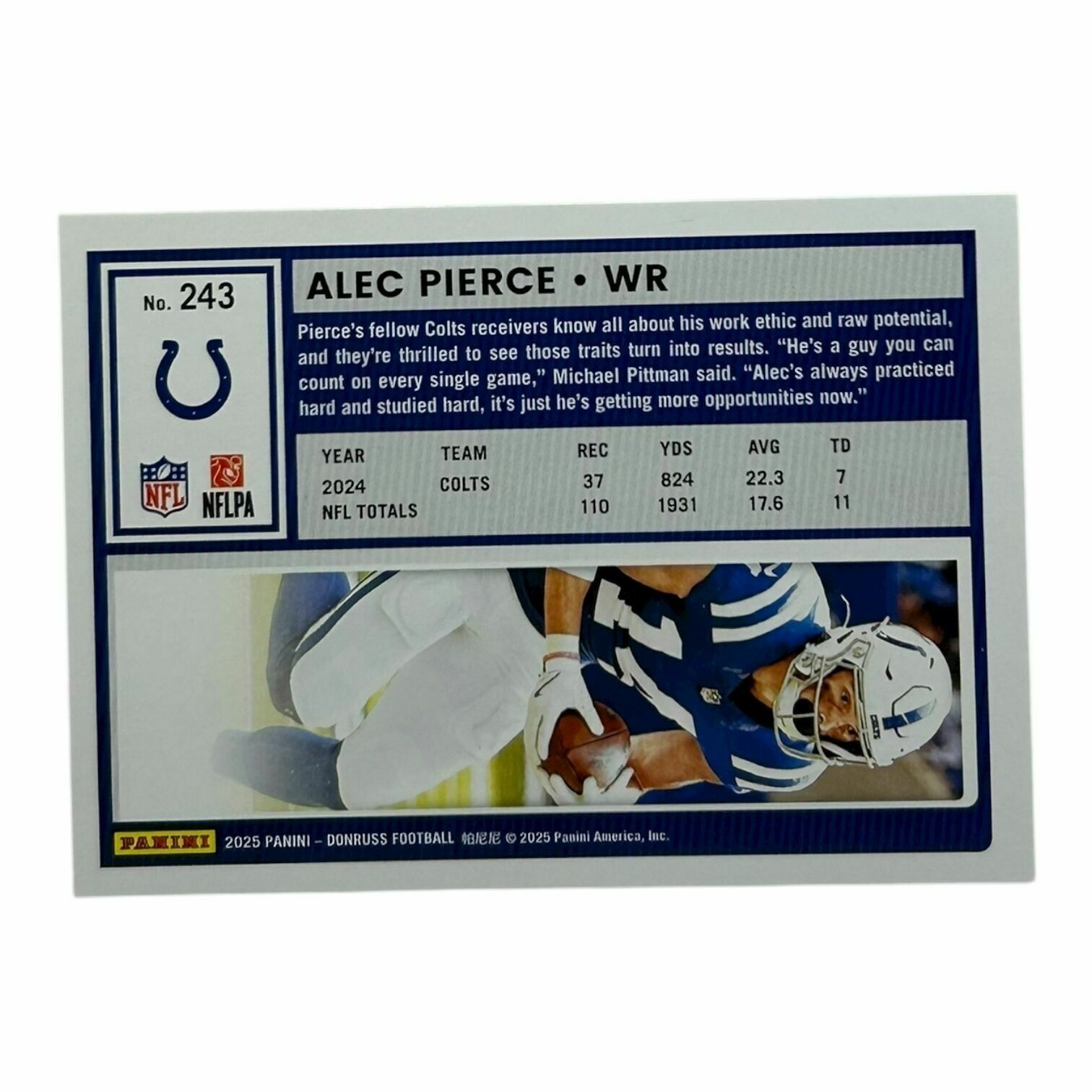 Alec Pierce 2025 Panini Donruss Football Trading Card