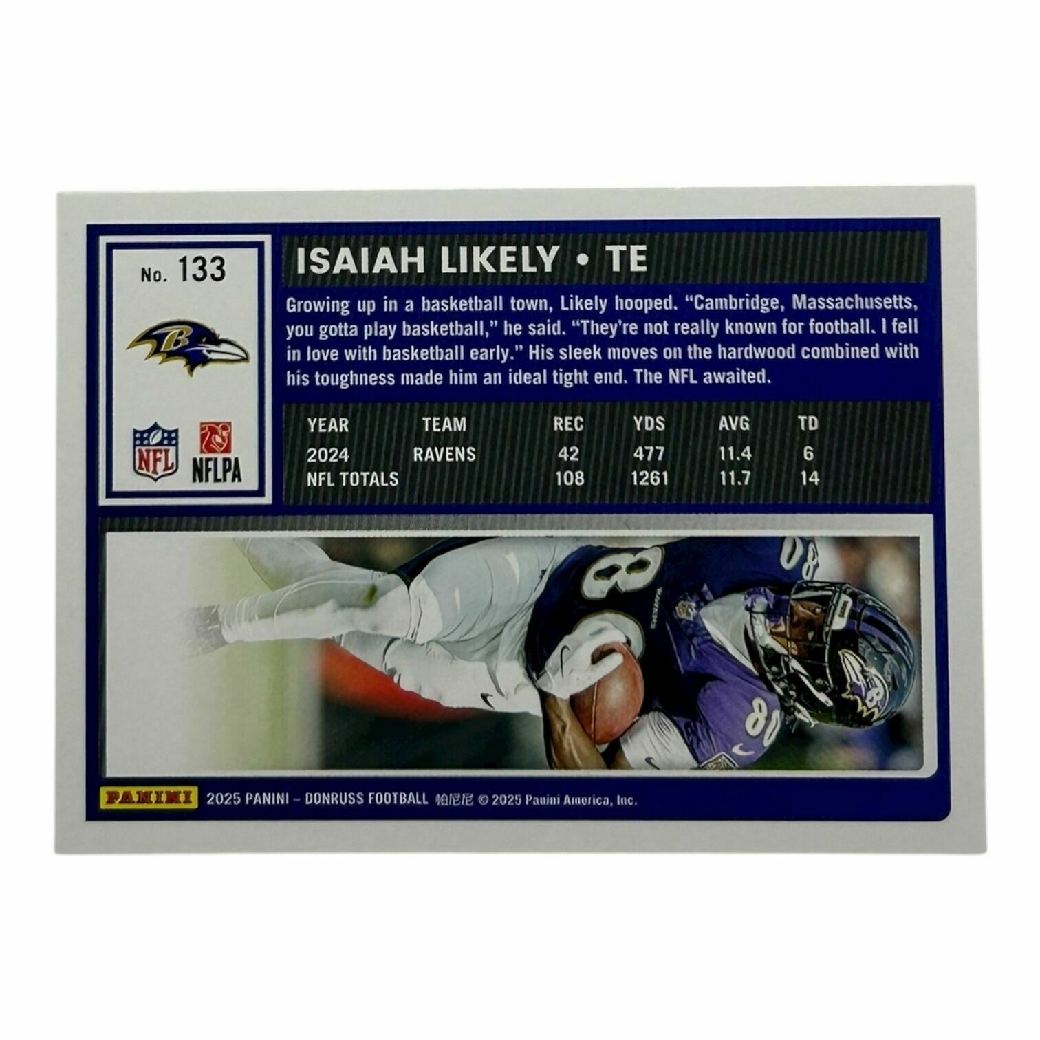 Isaiah Likely 2025 Panini Donruss Football Trading Card