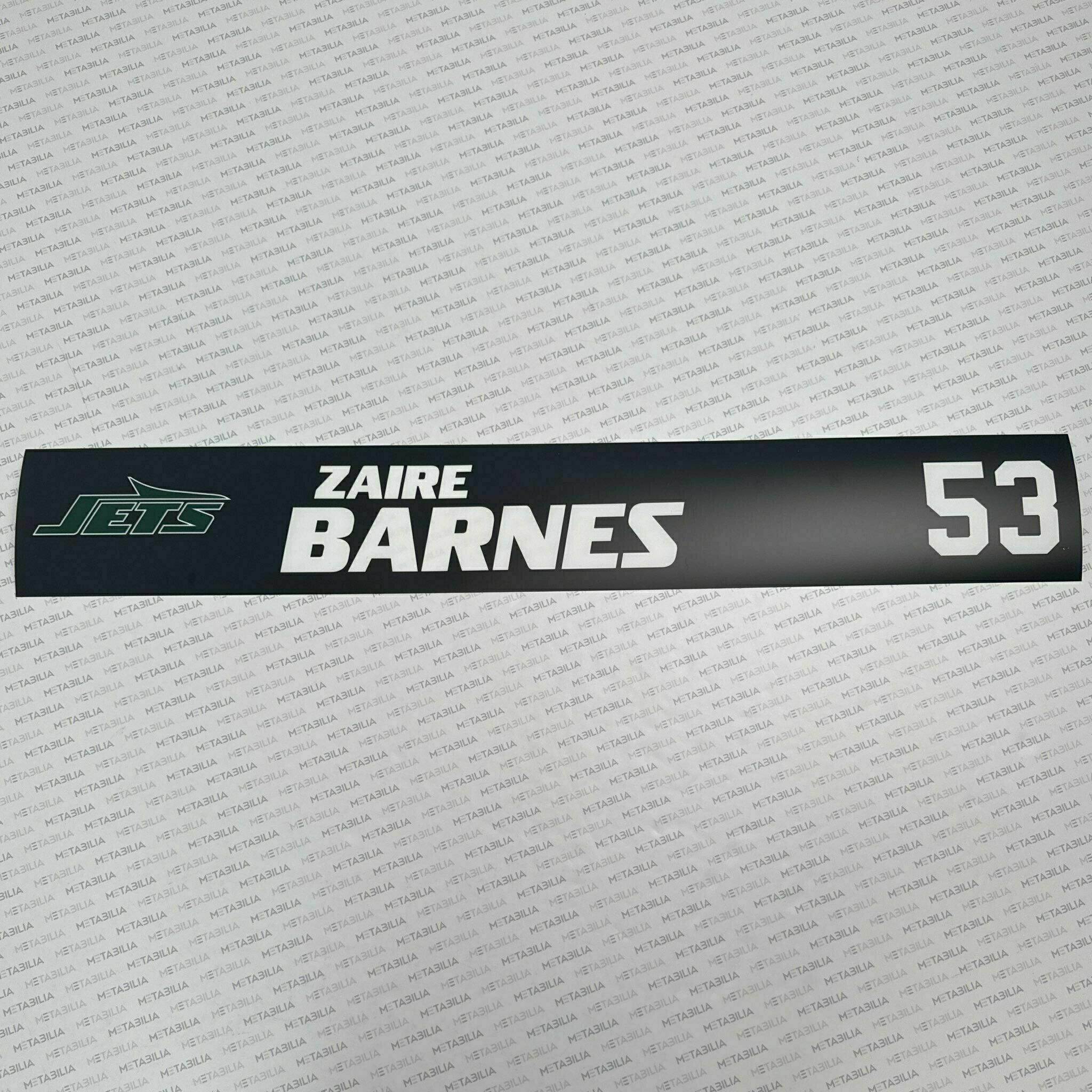 Zaire Barnes Team-Issued Nameplate