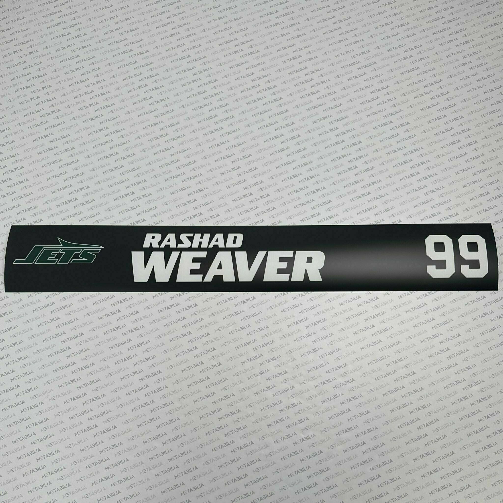 Rashad Weaver Team-Issued Nameplate