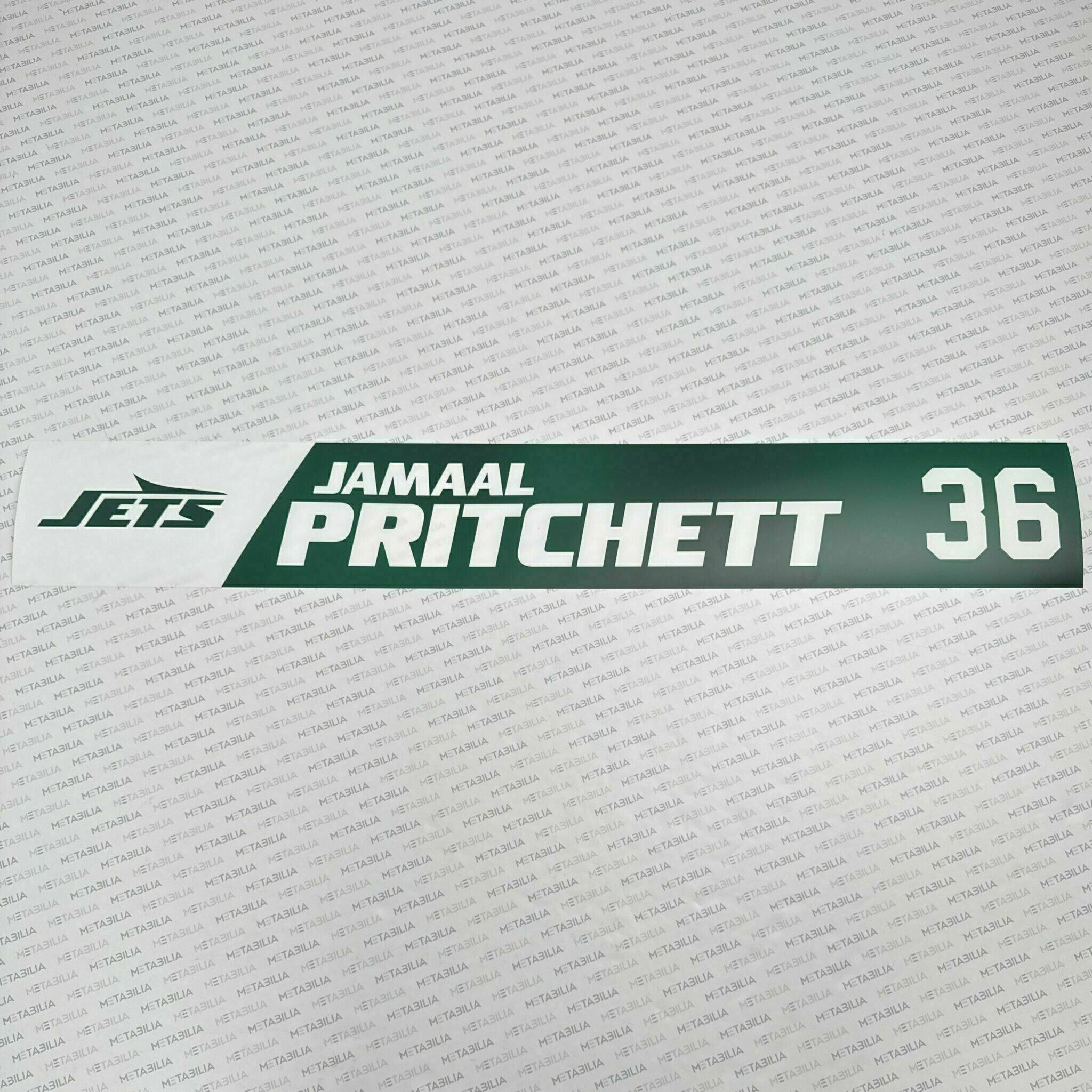 Jamaal Pritchett Team-Issued Nameplate