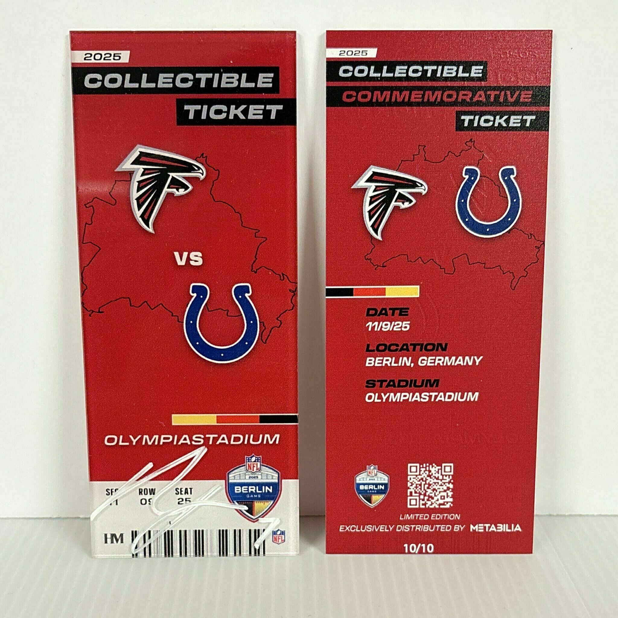 X/10 Bijan Robinson Signed Commemorative Ticket - Wk10 vs Colts
