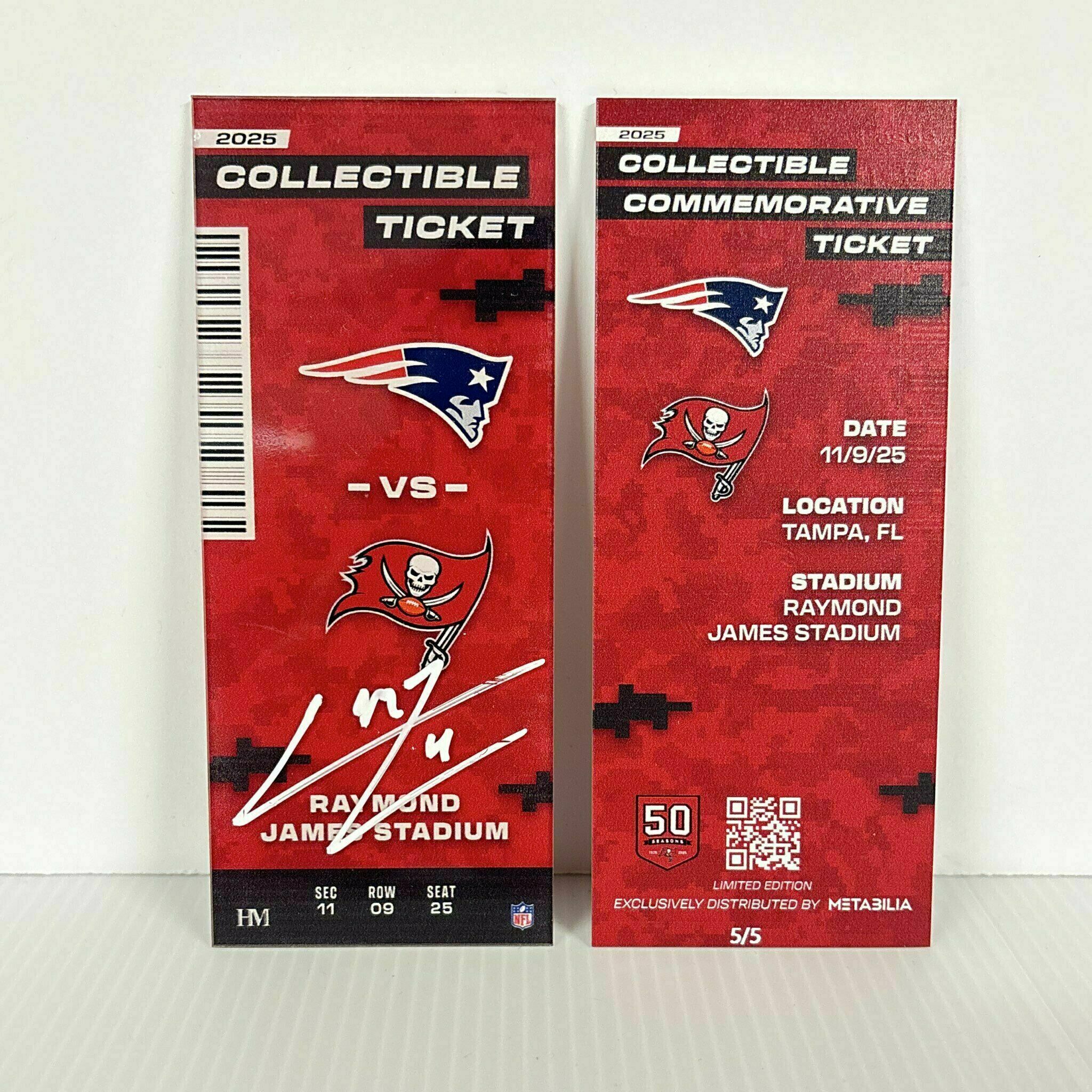 X/5 Chase McLaughlin Signed Commemorative Ticket - Wk10 vs Patriots
