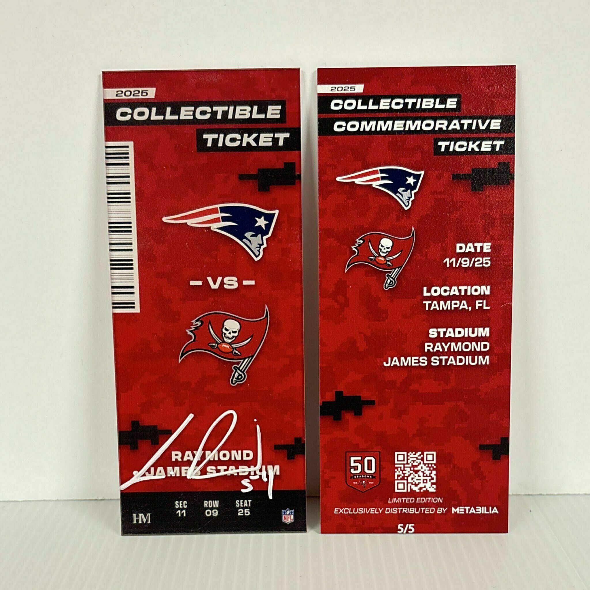X/5 Lavonte David Signed Commemorative Ticket - Wk10 vs Patriots