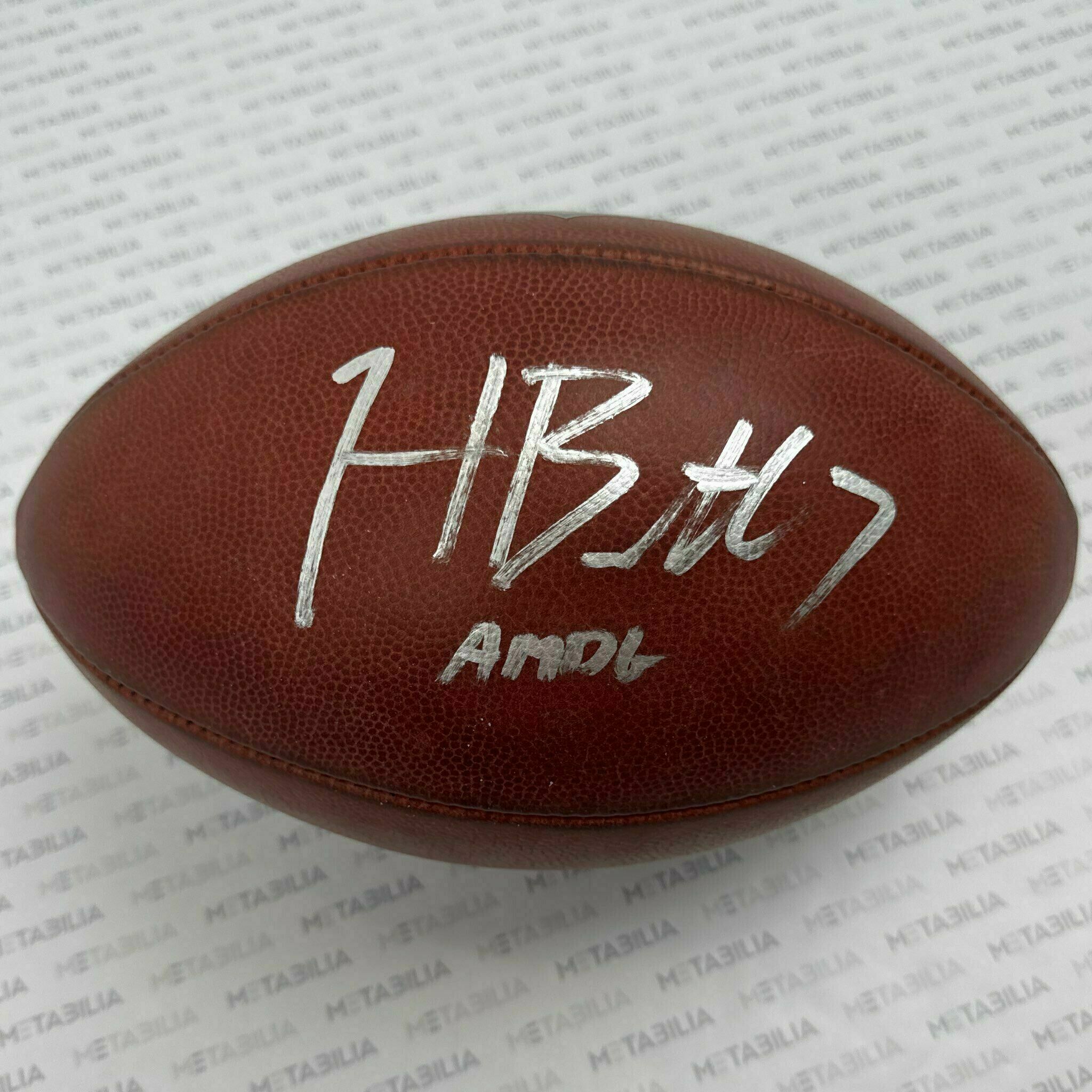 #7 Harrison Butker Signed & Inscribed Game-Used K-Ball