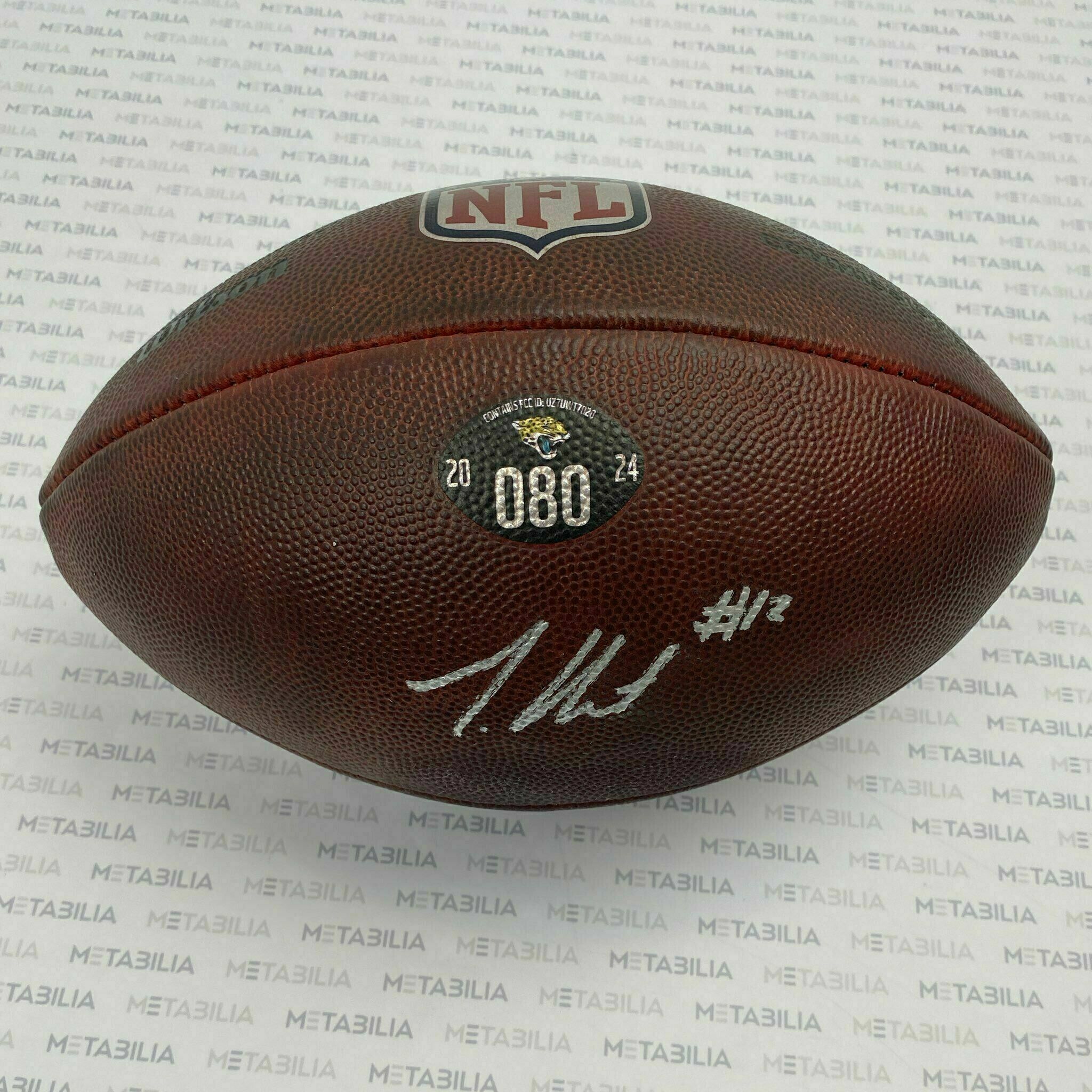 #12 Travis Hunter Signed Game-Used Ball #080 vs Colts