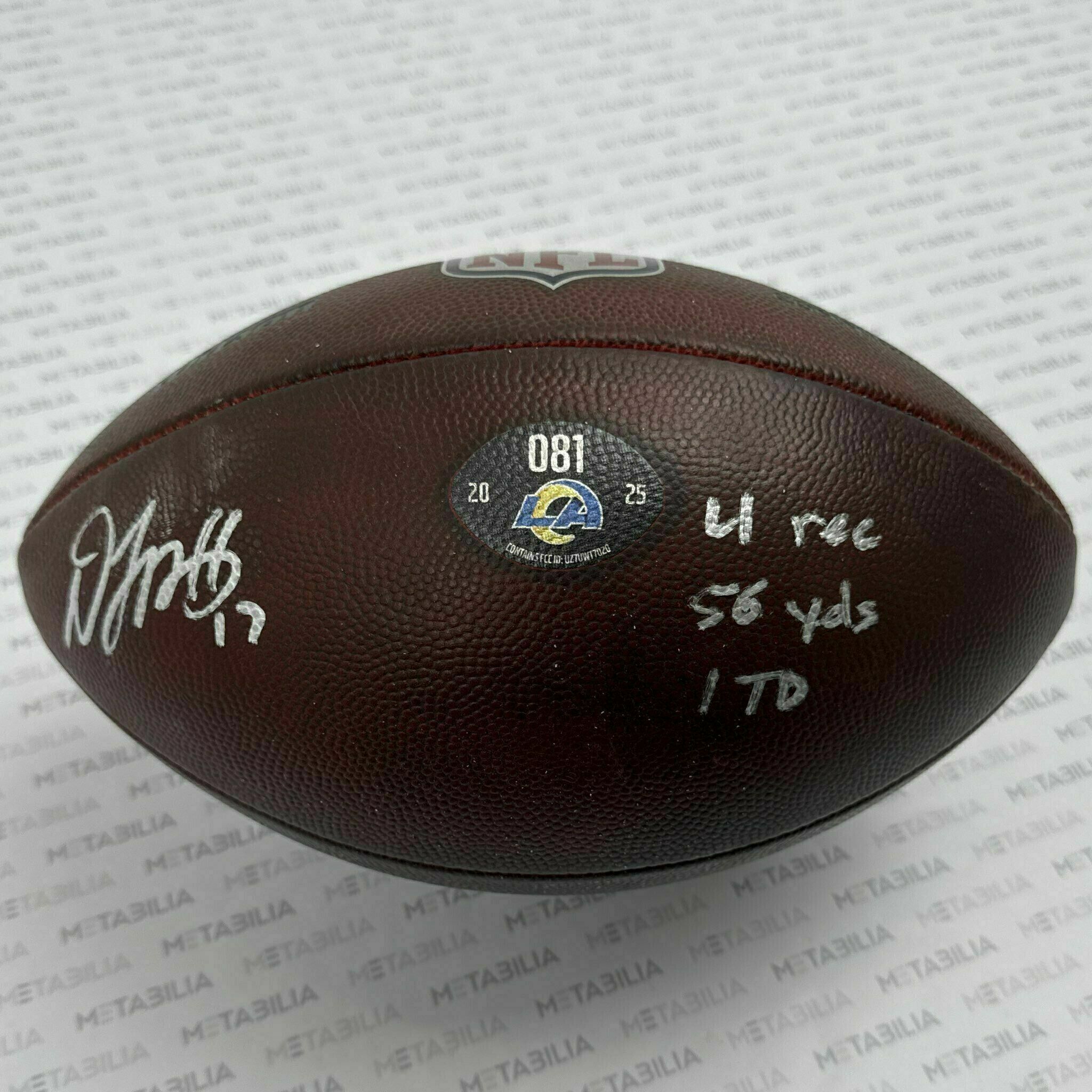#17 Davante Adams Signed & Inscribed Game-Used Ball #081 vs Colts