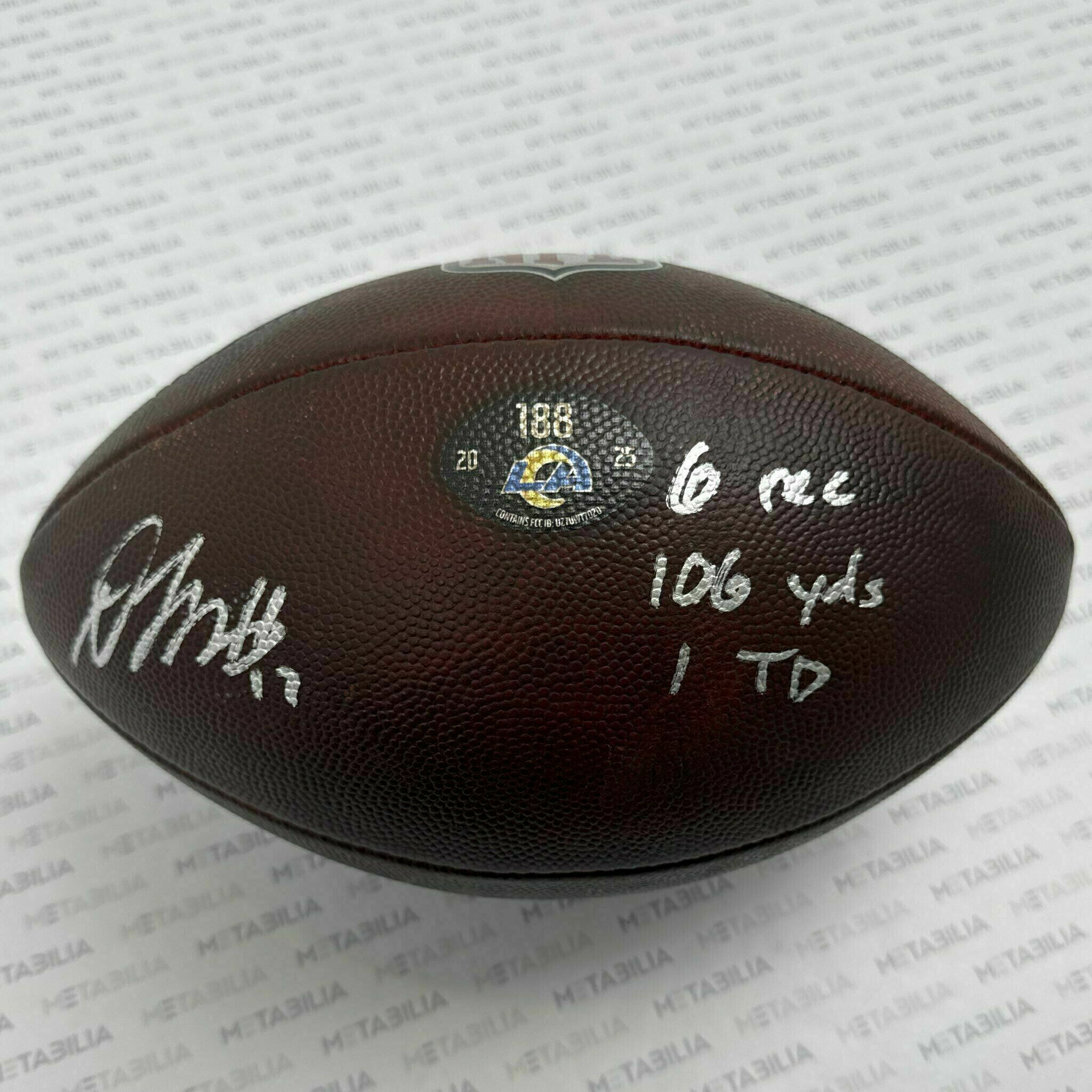 #17 Davante Adams Signed & Inscribed Game-Used Ball #188 vs Titans