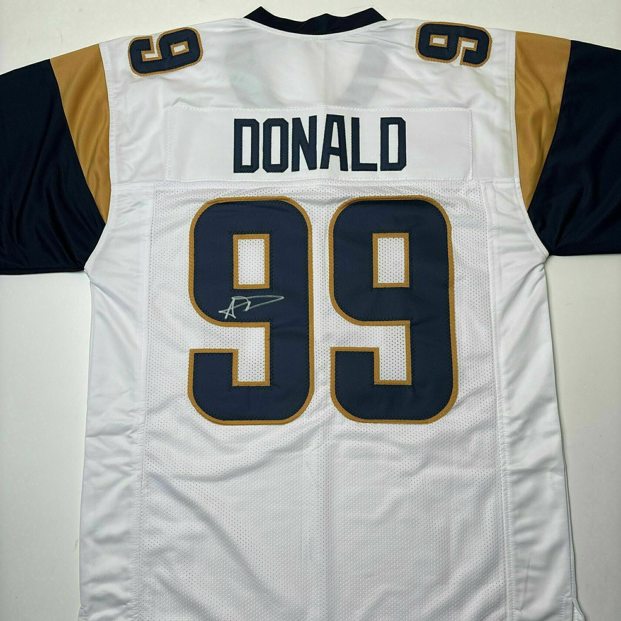 Aaron Donald Signed White STL Custom Jersey