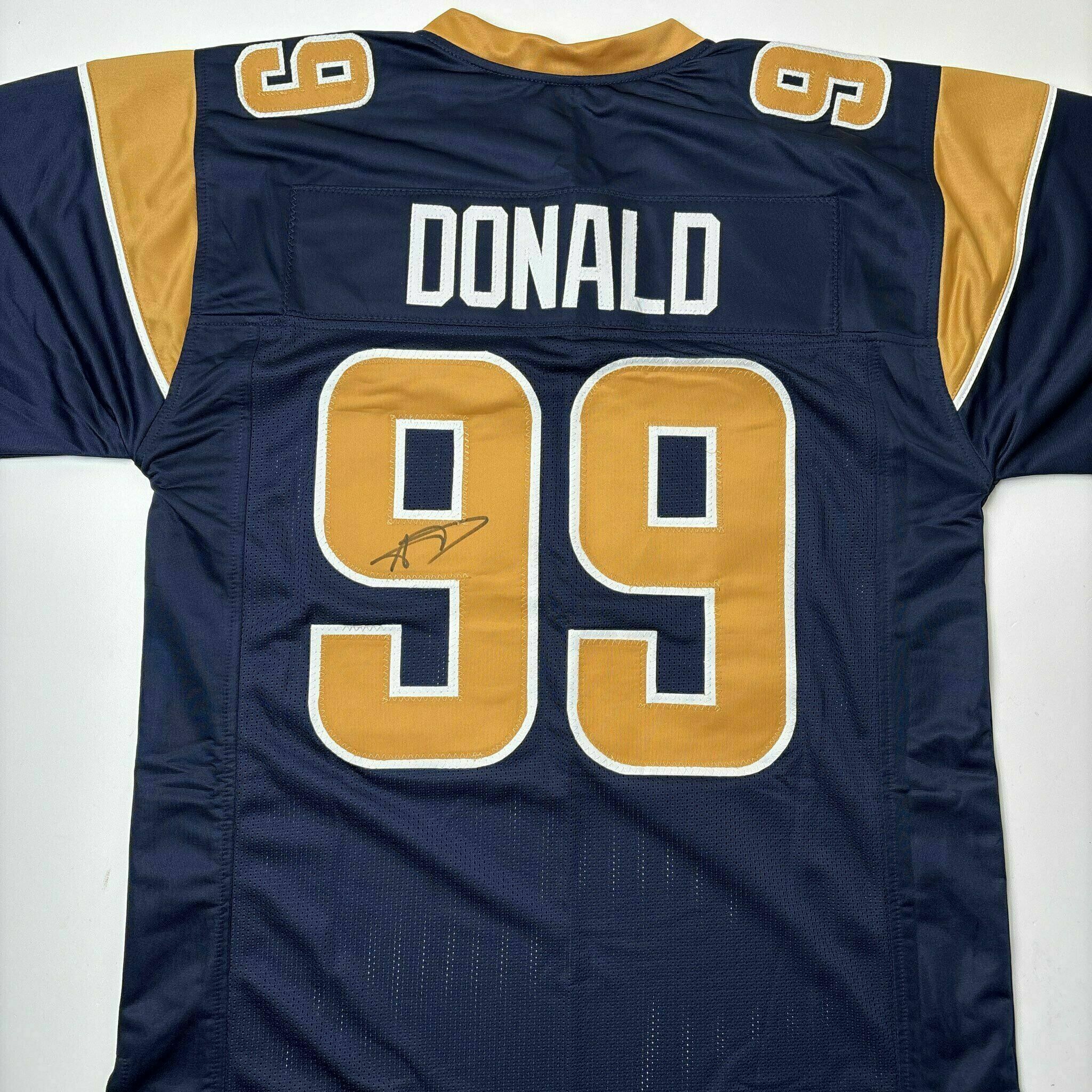 Aaron Donald Signed Navy Blue STL Custom Jersey